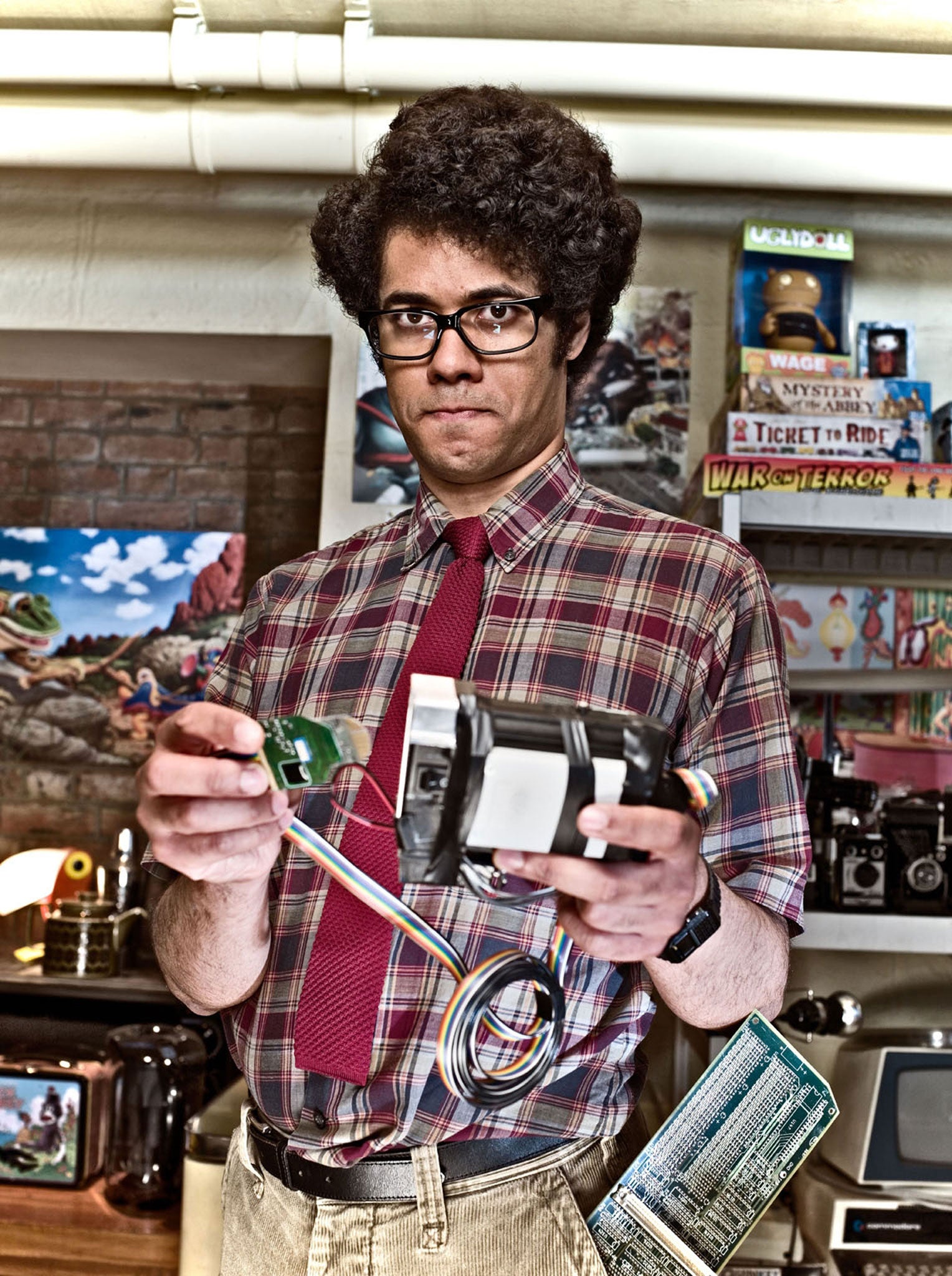 Geek chic: Richard Ayoade in hit sitcom 'The IT Crowd'