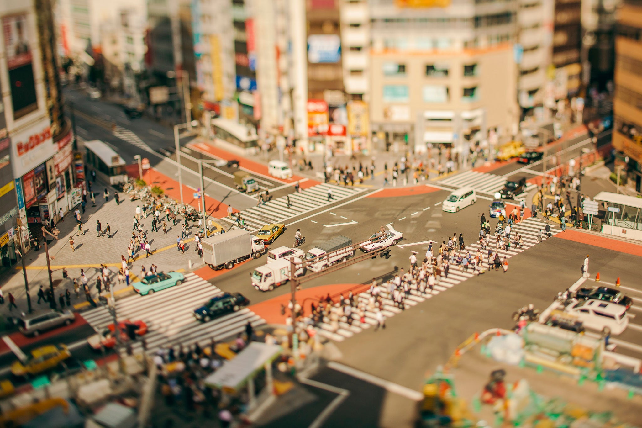 An intersection at Shibuya, famous for its fashion department stores and nightlife