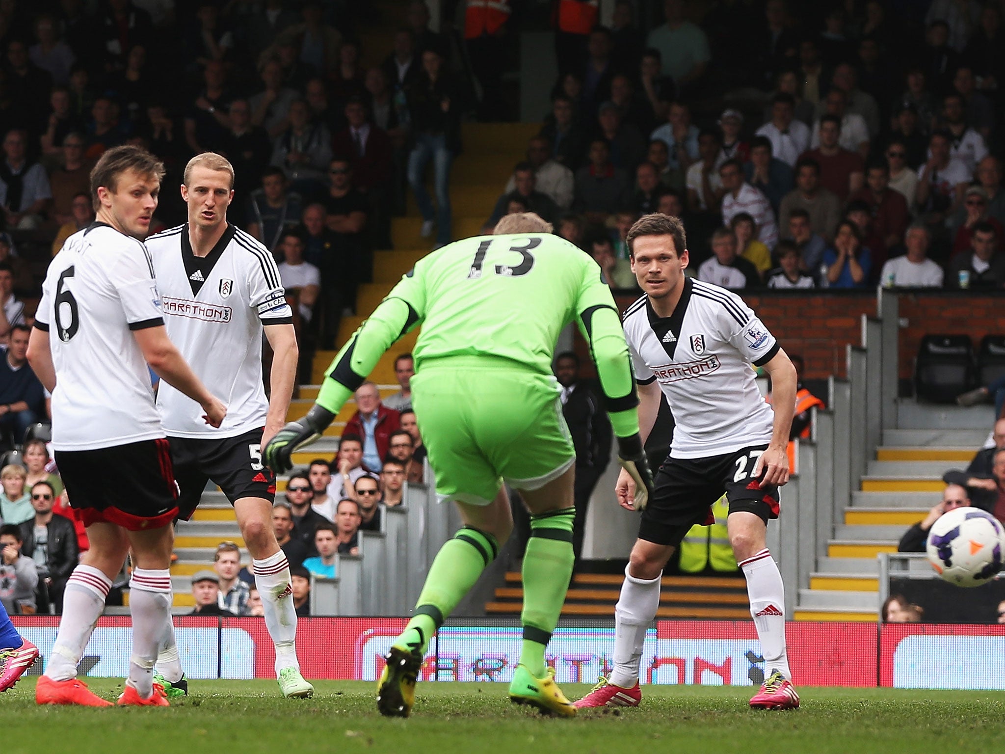 Fulham goalkeeper David Stockdale opens the scoring with an own goal