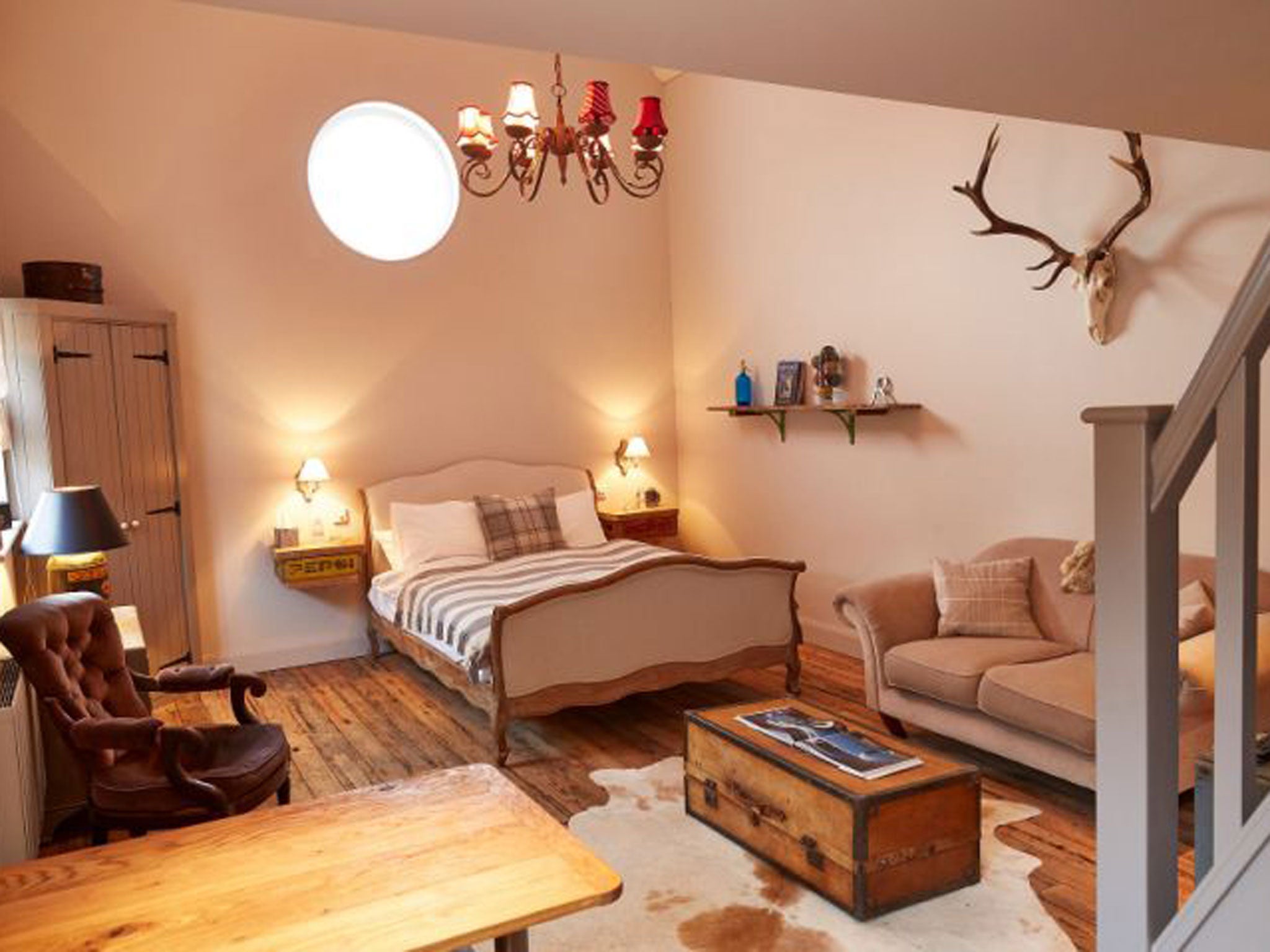 Board room: the French-inspired decor in one of the bedrooms