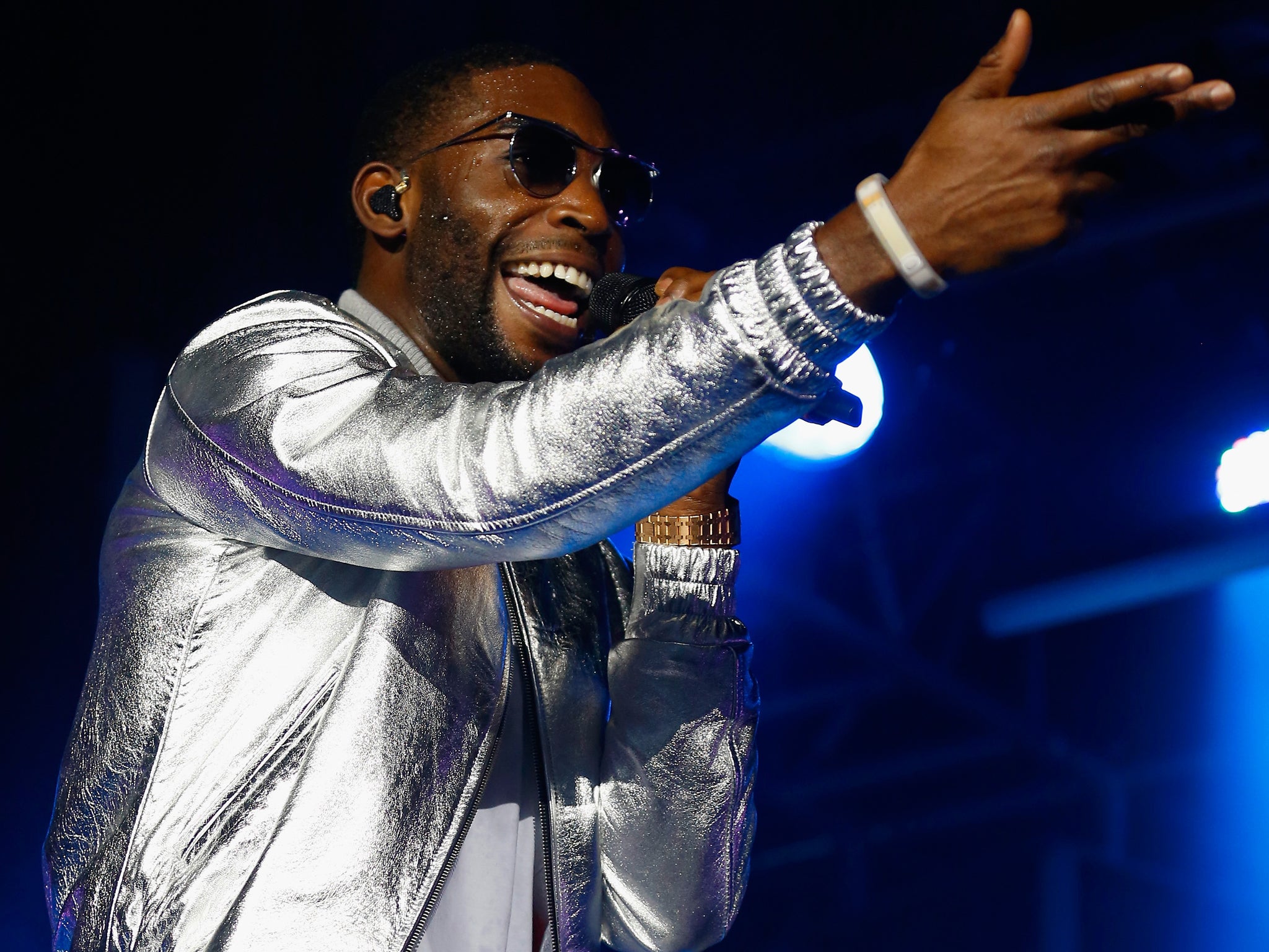 Tinie Tempah performs on stage