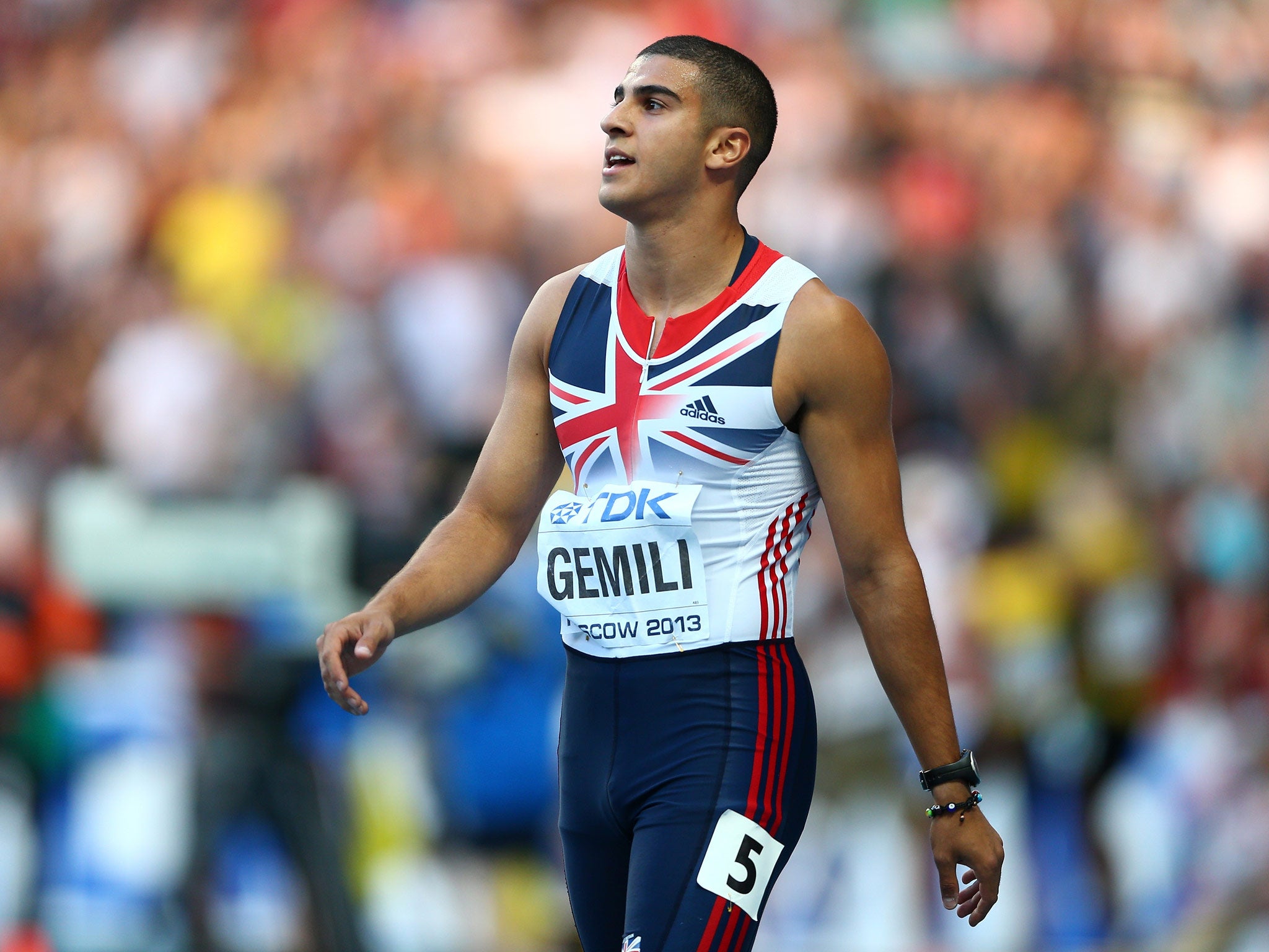 Adam Gemili competes in the Men's 200 metres final during the World Athletics Championships
