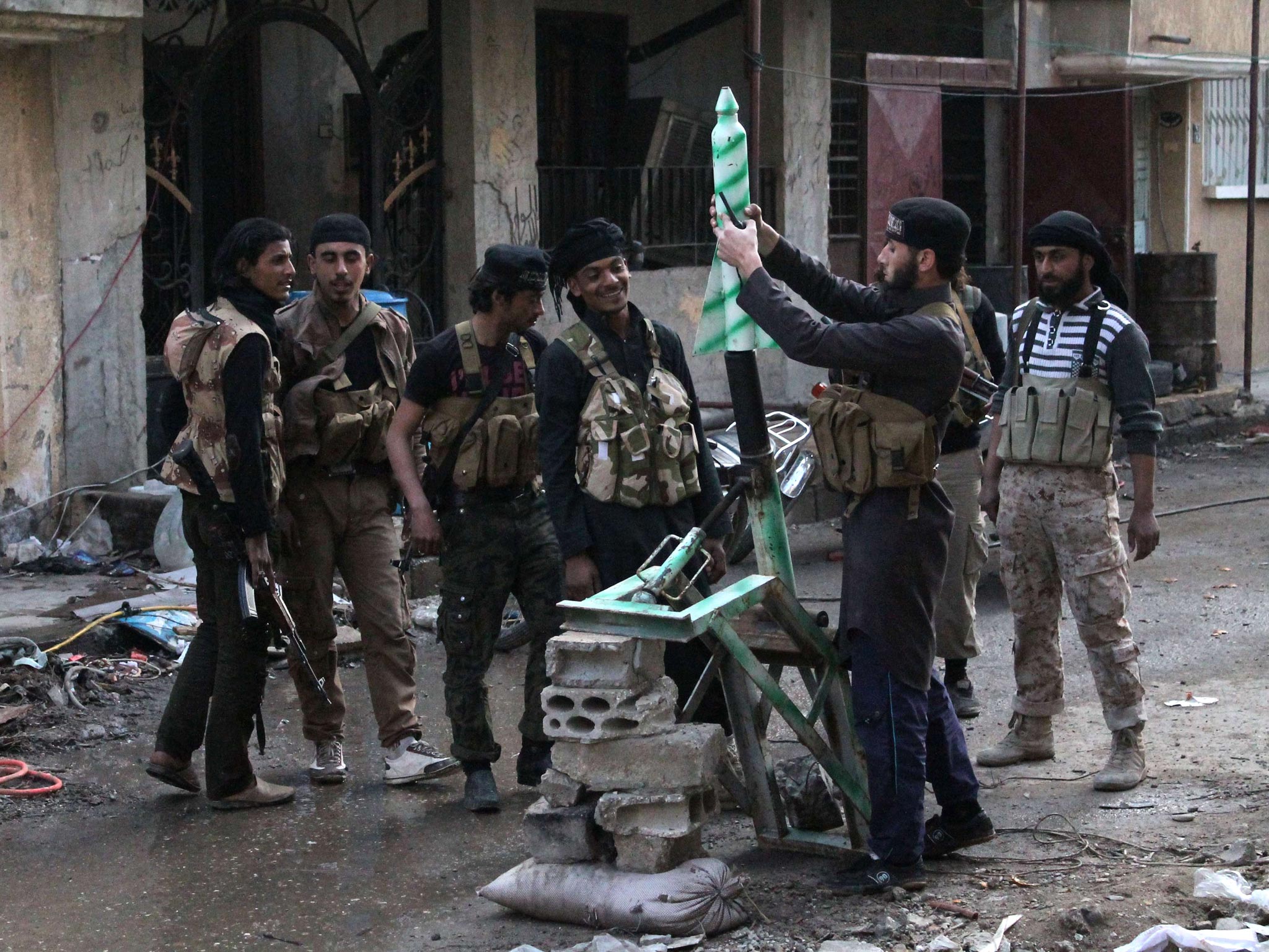 Rebel fighters in the eastern Syrian town of Deir Ezzor