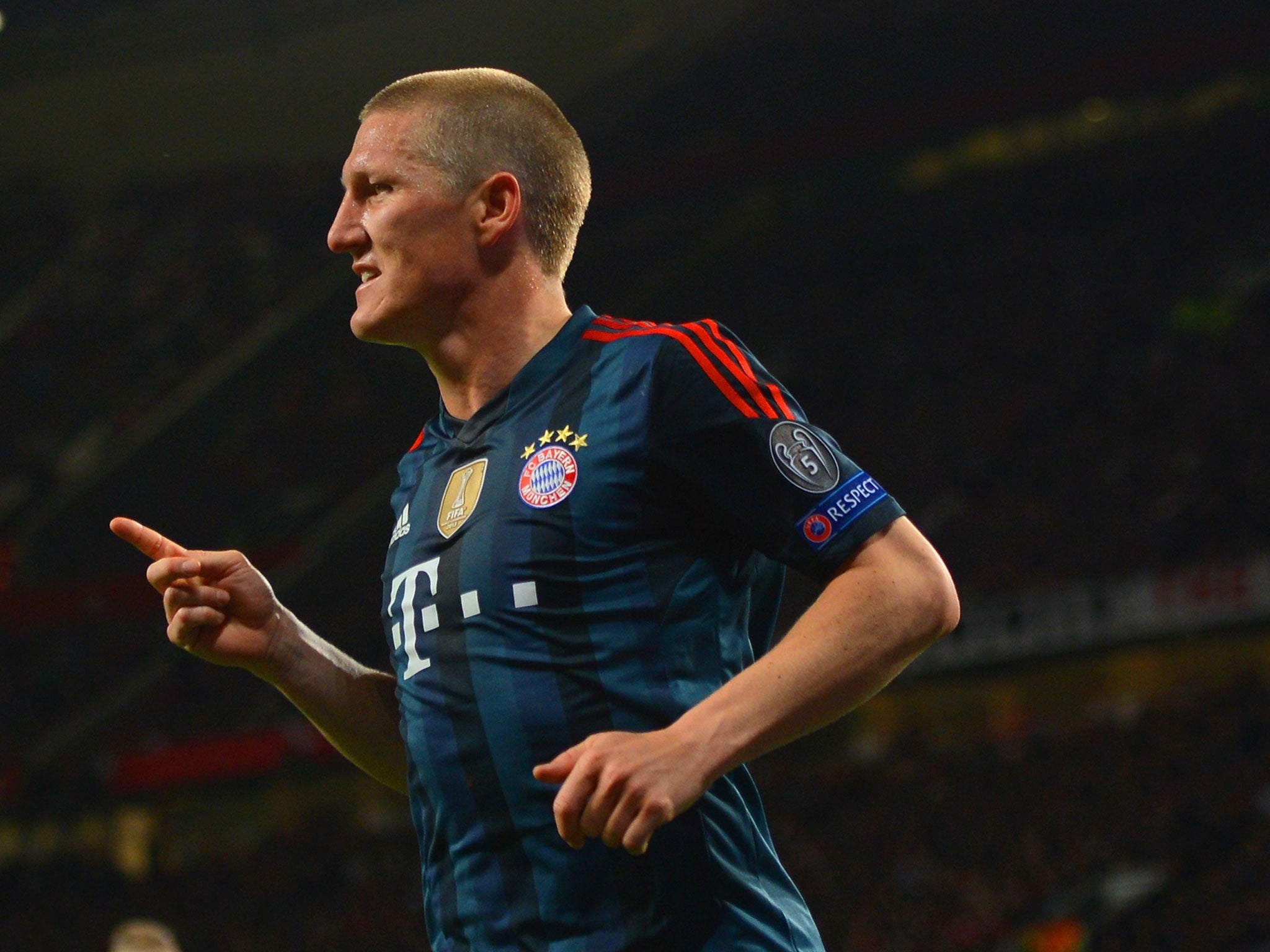 Bastian Schweinsteiger celebrates his goal before he was dismissed