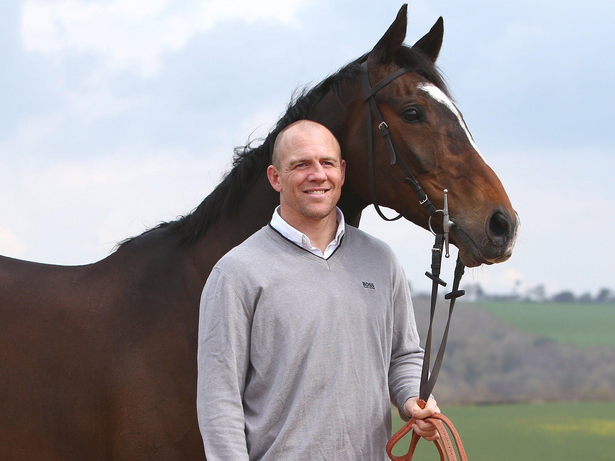 Mike Tindall with Monbeg Dude