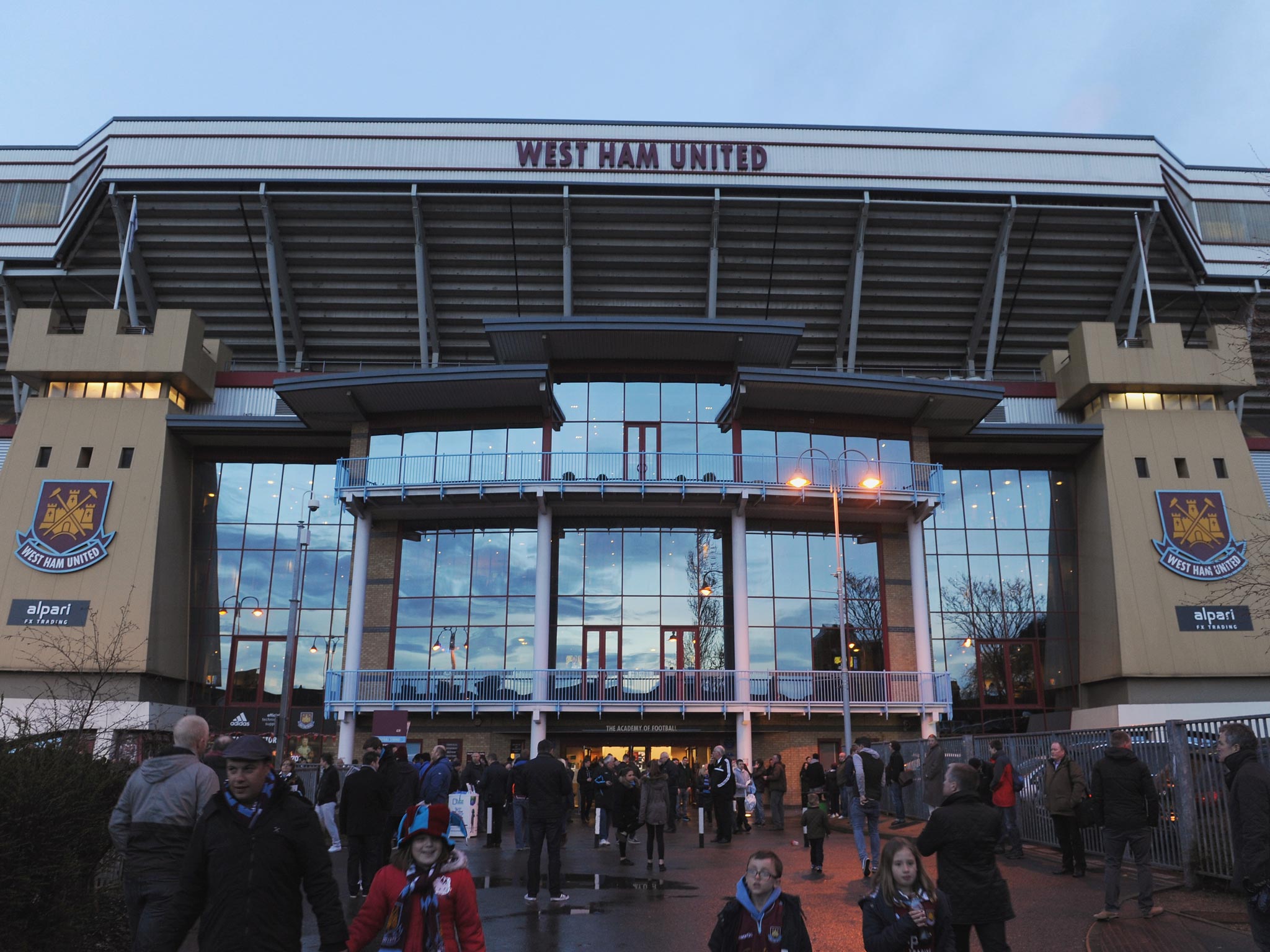 A view of West Ham's Upton Park stadium