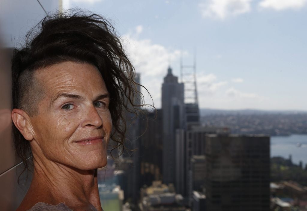 Norrie poses for a picture after the High Court of Australia ruling on their sex diversity case in Sydney, Australia, 2 April 2014.