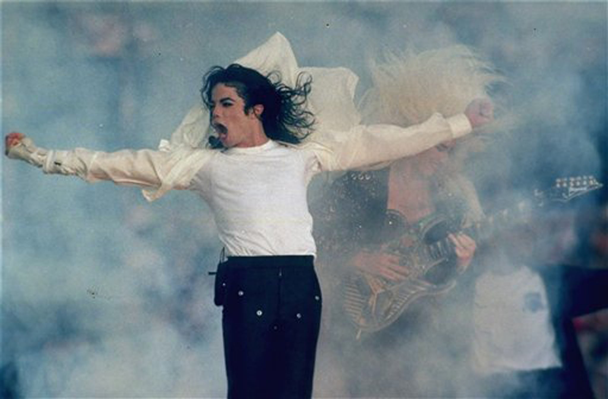 The pop icon performs during the halftime show at the Super Bowl in 1993