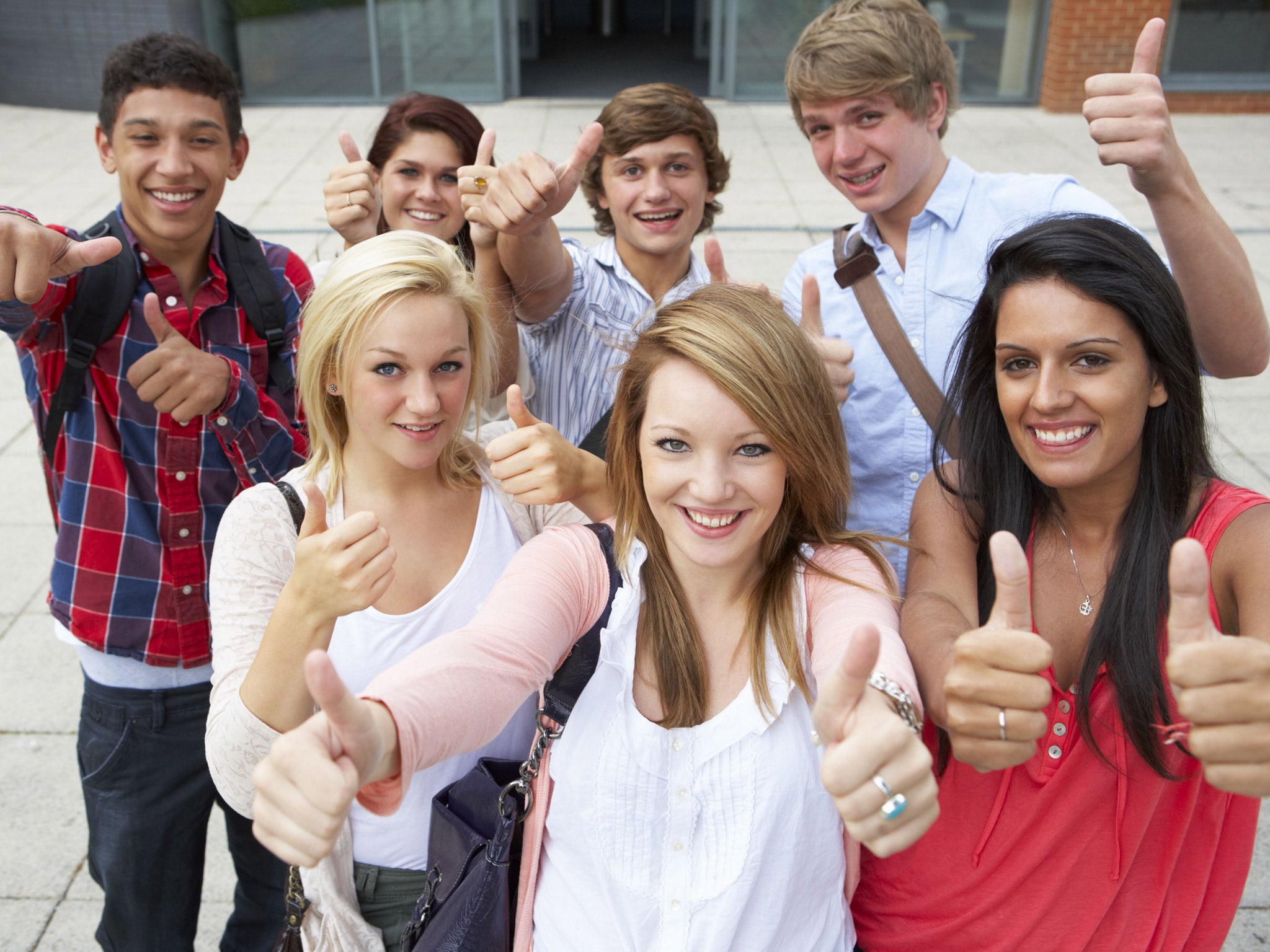 Happy students: Britain was given first place for education