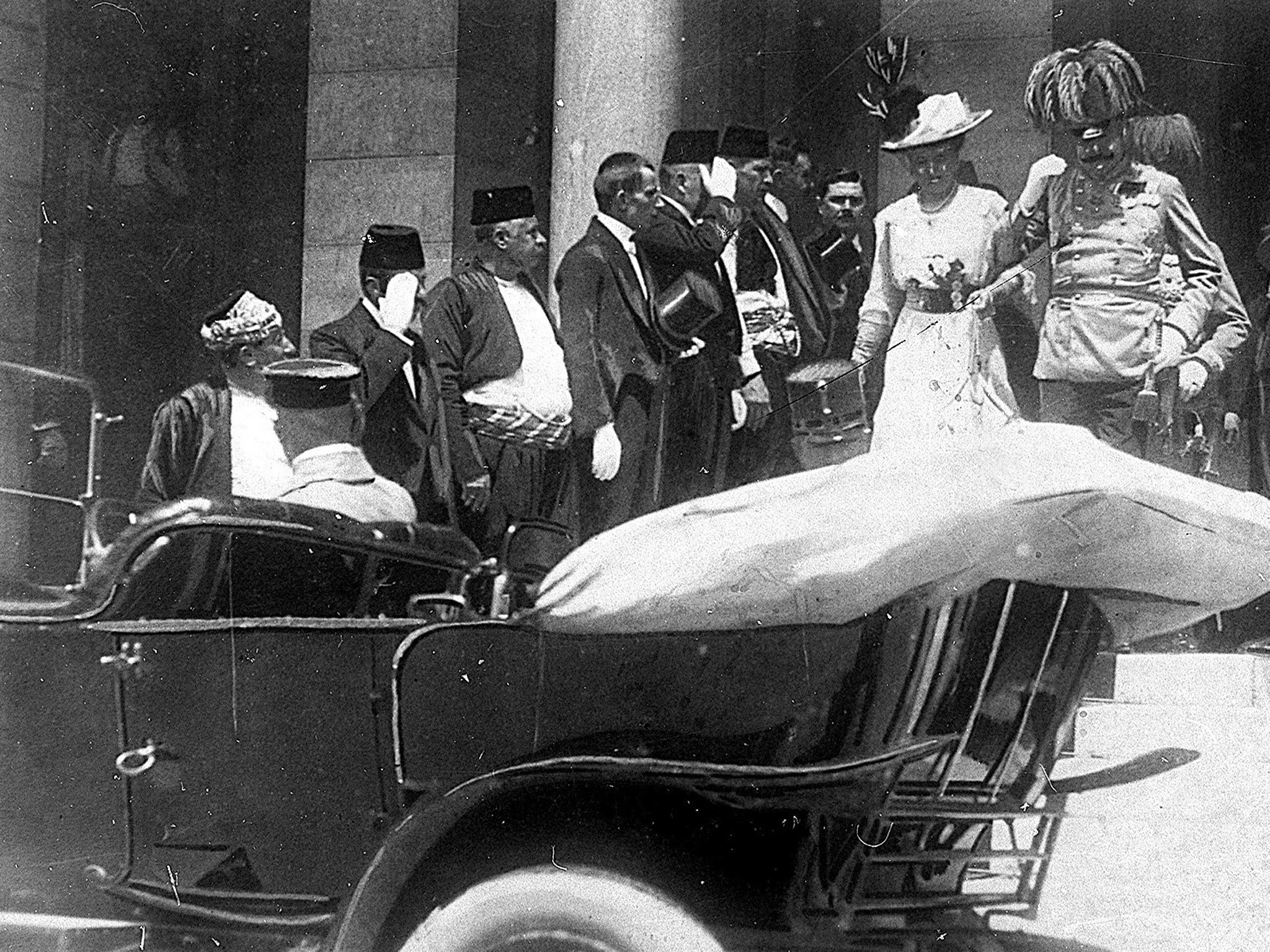 Final moments: The Archduke of Austria Franz Ferdinand with his wife Sophie in Sarajevo minutes before his shooting