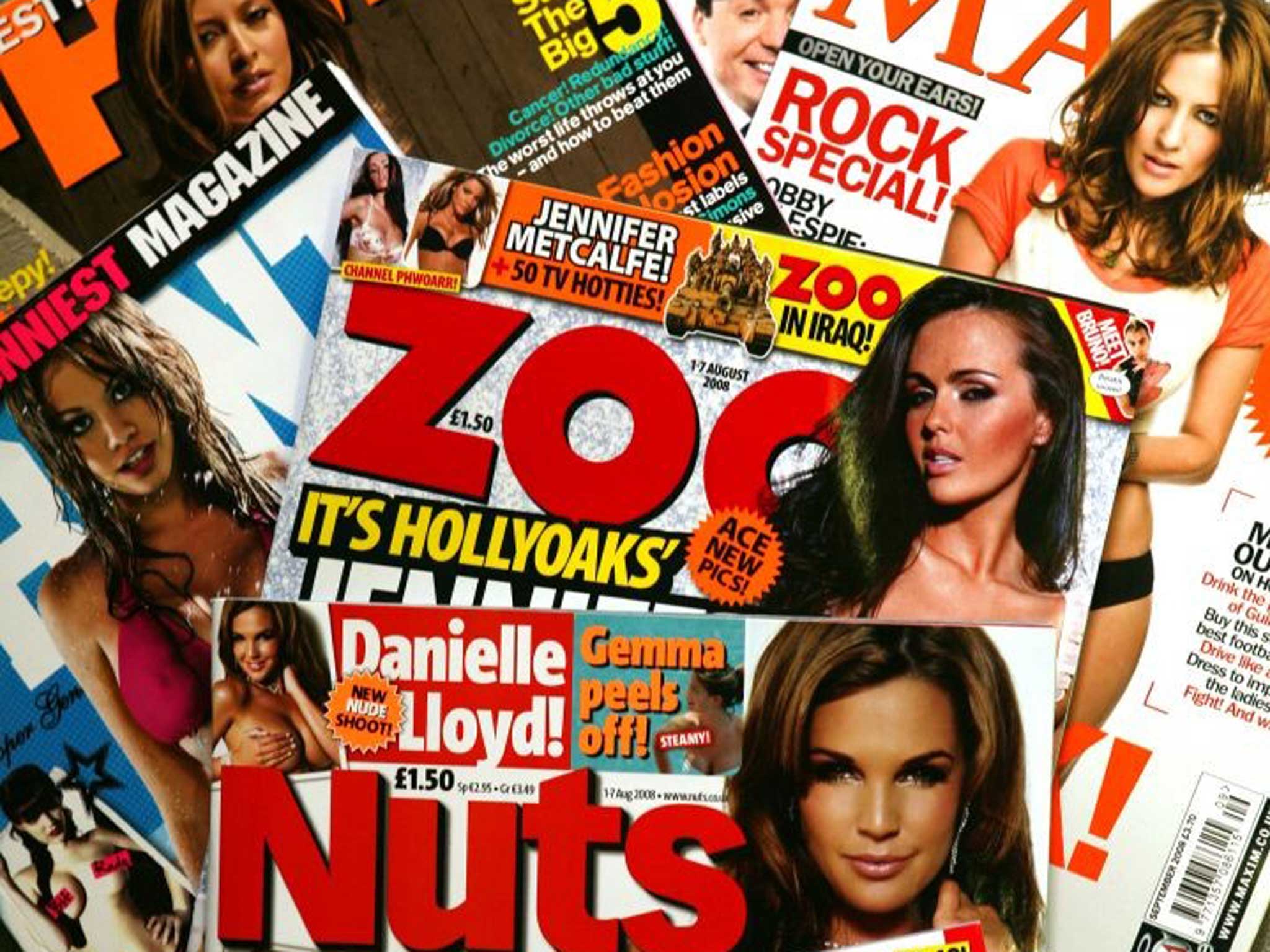 Busted flush? The era of the lads’ mags, pictured here in 2008, may be on the wane