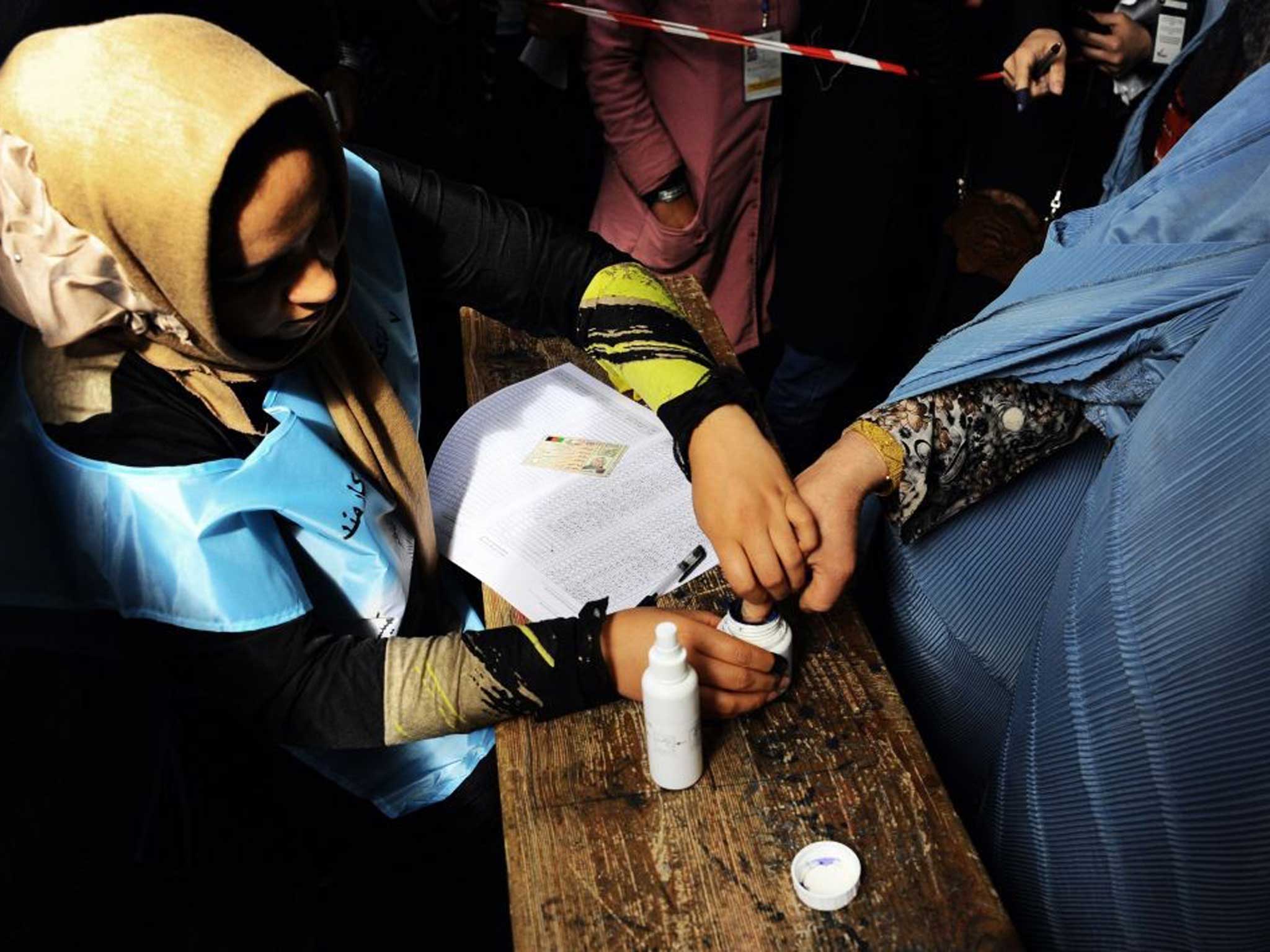 Voters get their fingers marked