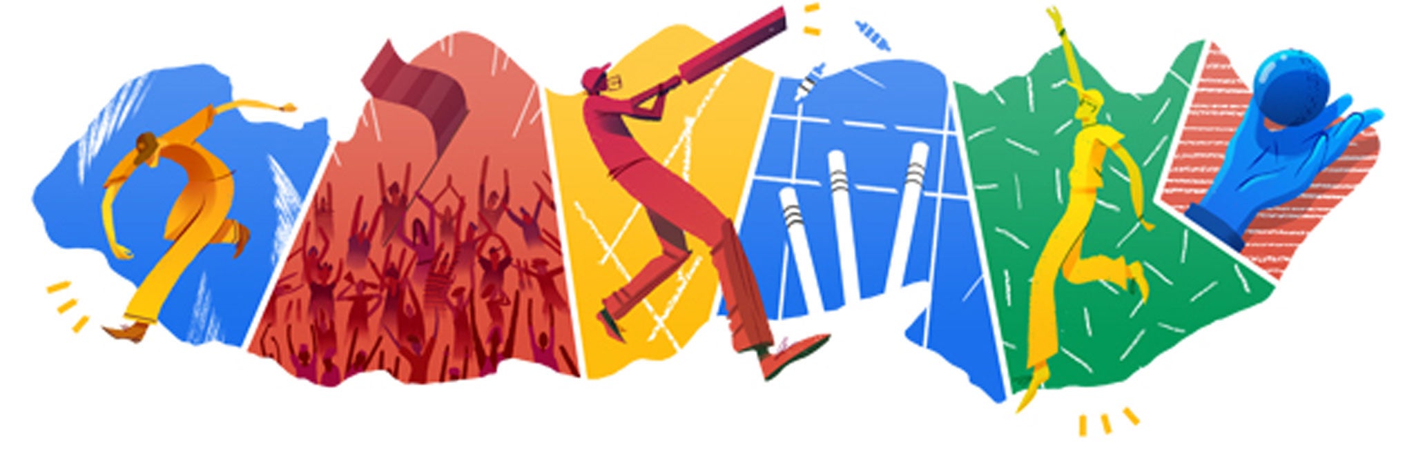 6 April 2014: Google's colourful Doodle celebrating the Twenty20 cricket World Cup final between India and Sri Lanka