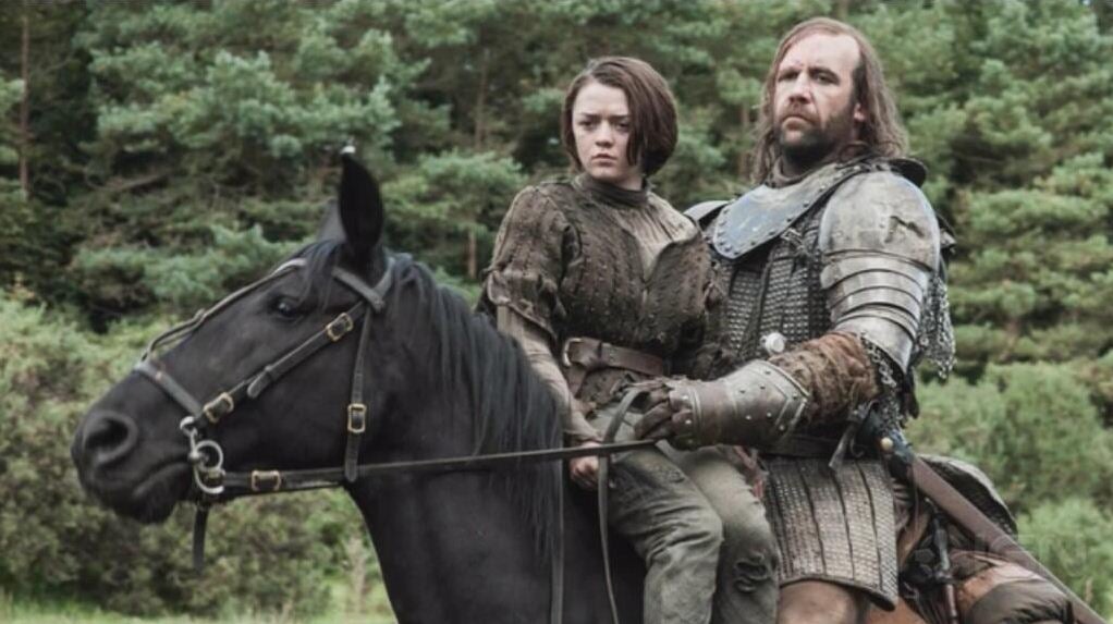 Arya Stark and The Hound's friendship delighted fans in the first episode (Picture: Sky)