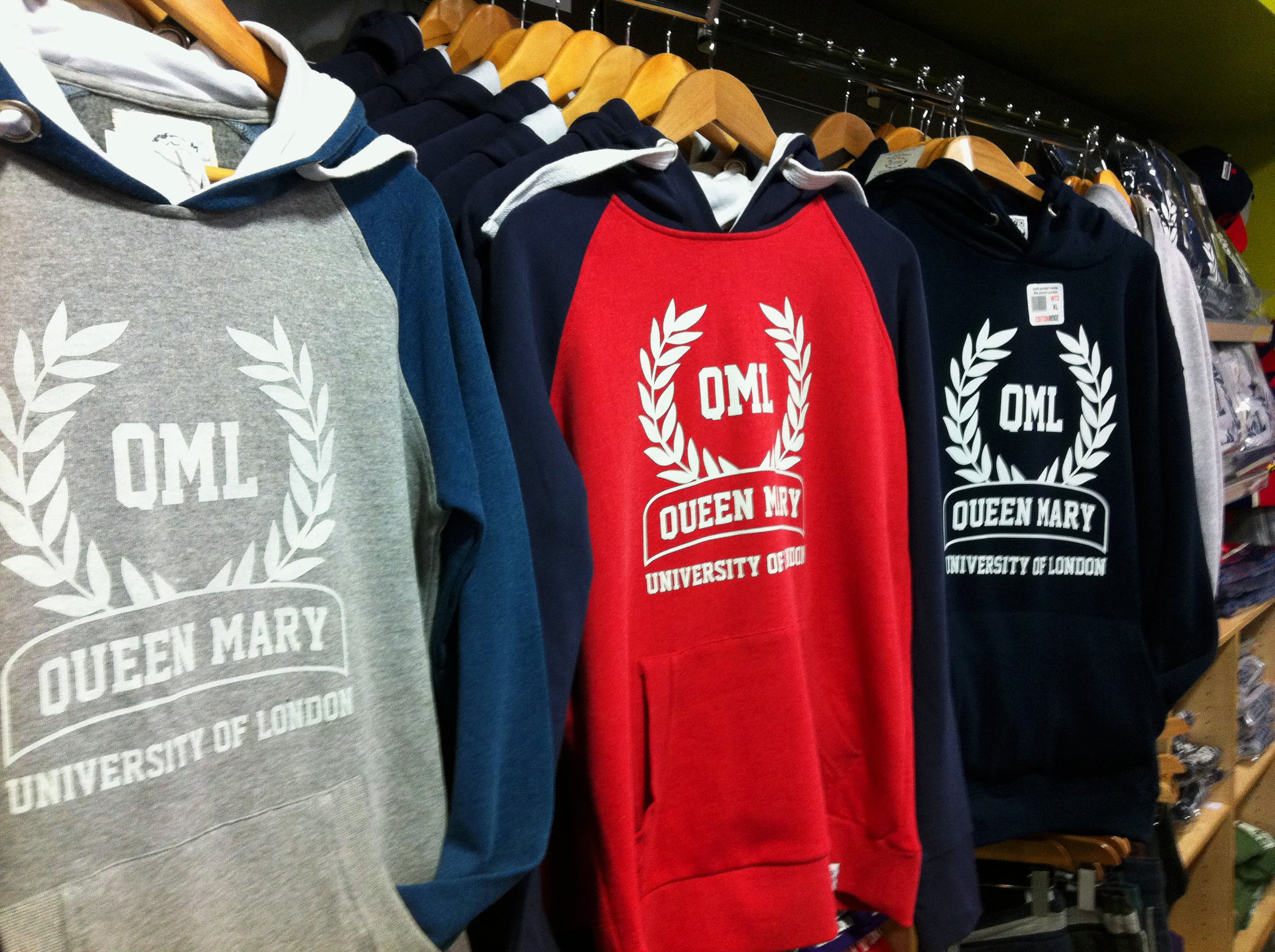 QMUL hoodies on sale on campus