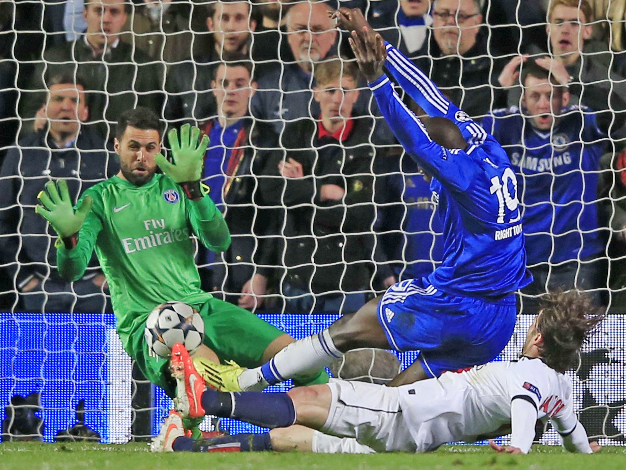 Demba Ba scoops the ball into the roof of the net (Getty)