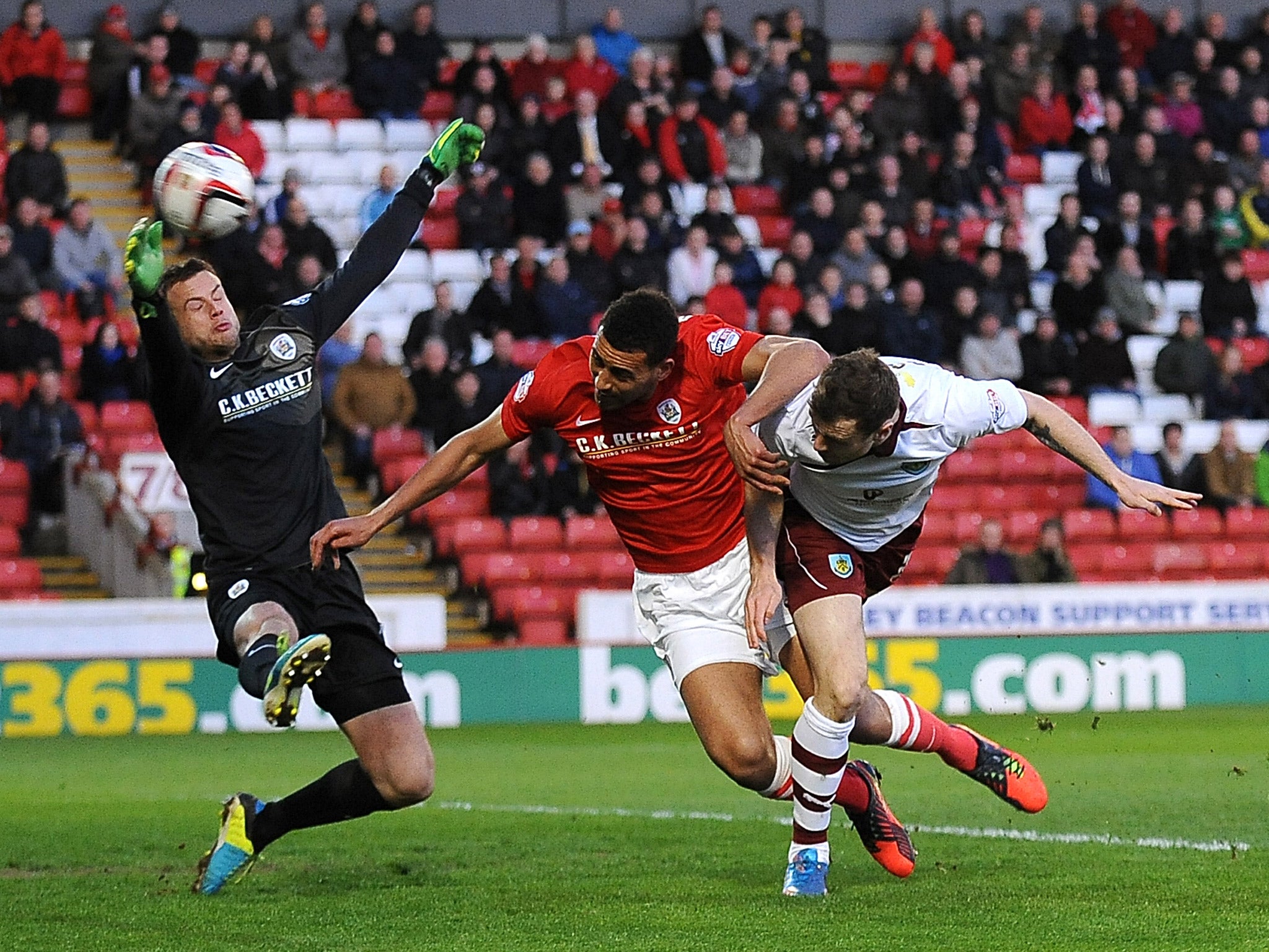 Ashley Barnes heads Burnley into the lead