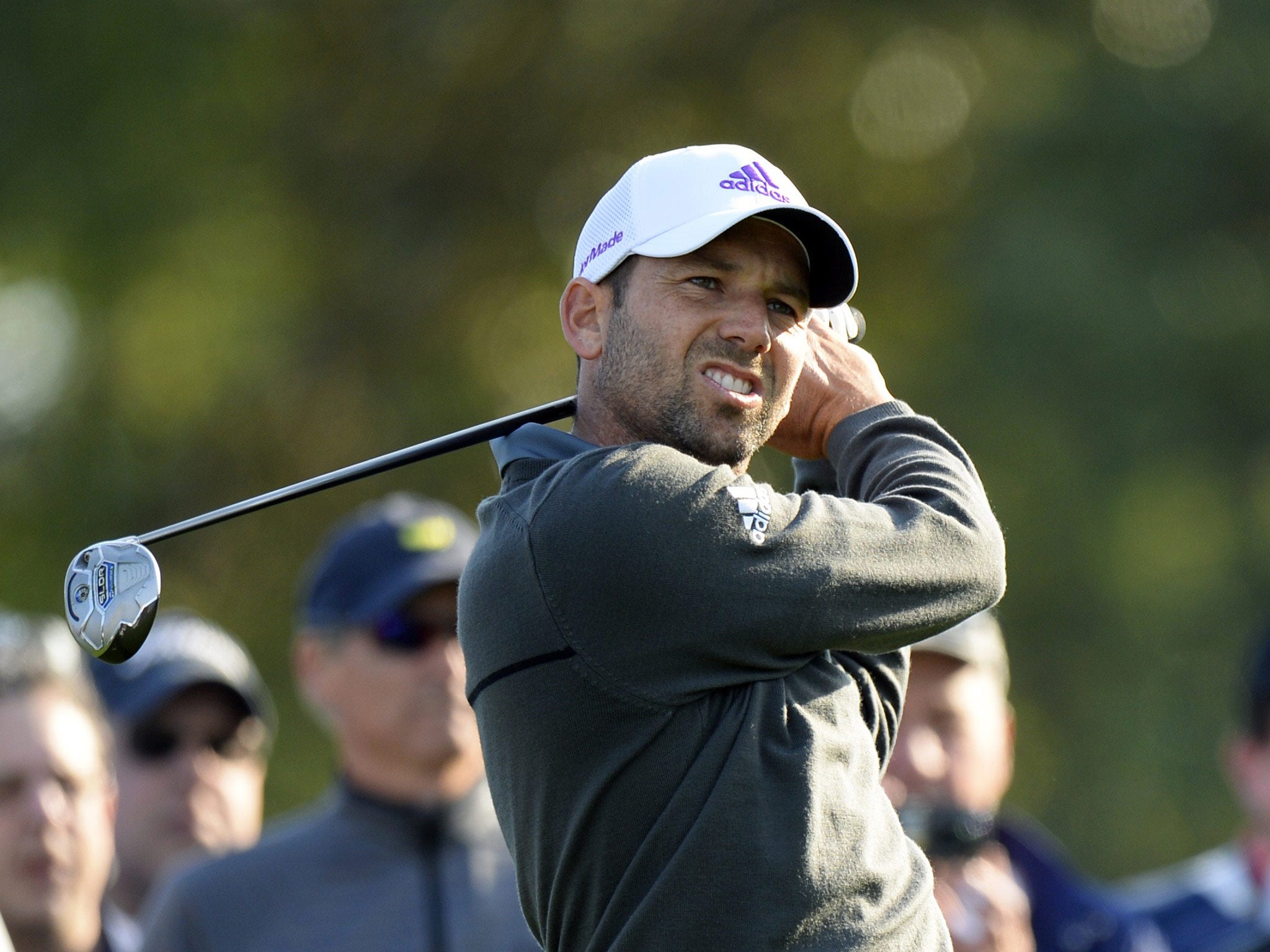 Sergio Garcia practices at Augusta