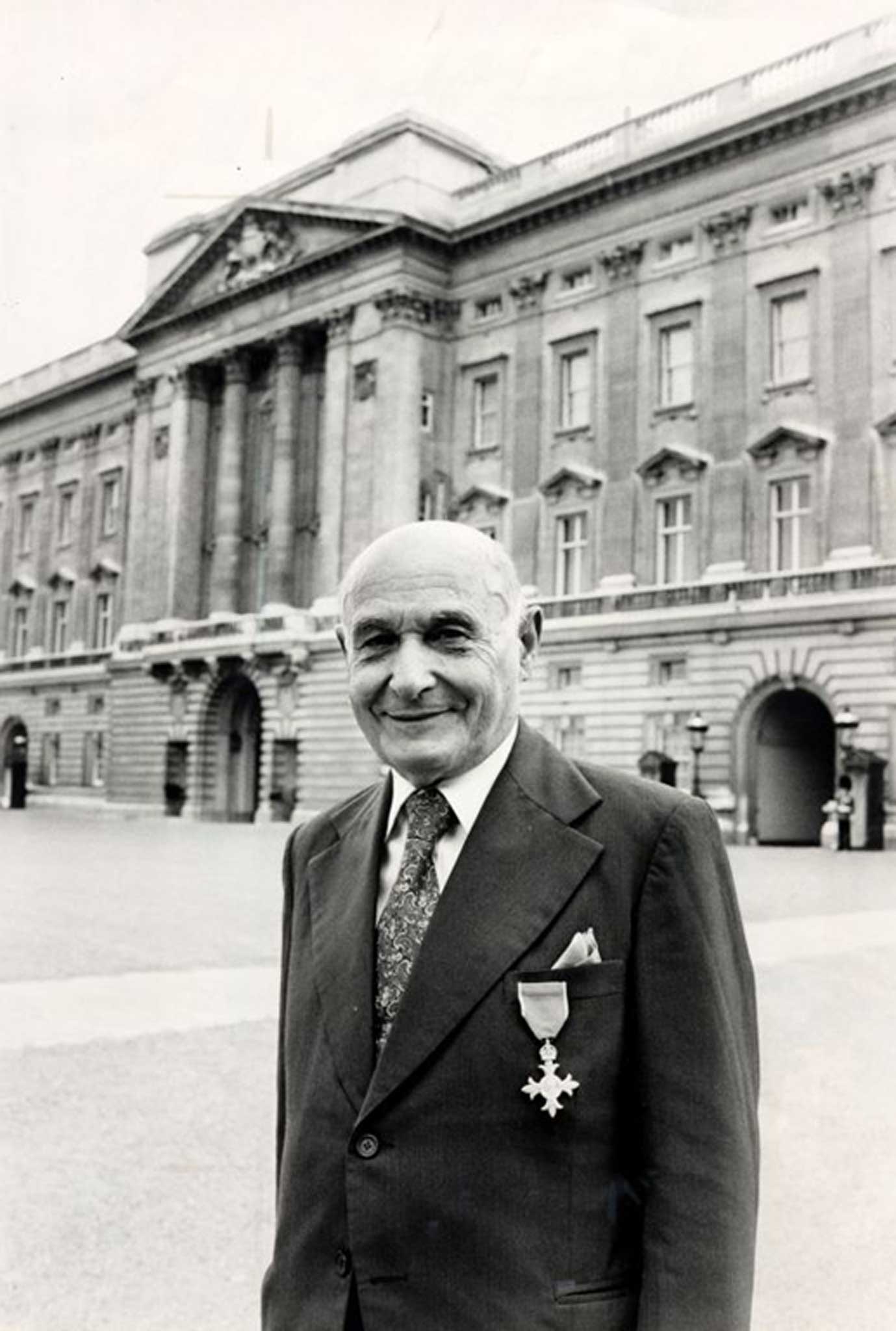 I spy: Juan Pujol Garcia pictured outside Buckingham Palace