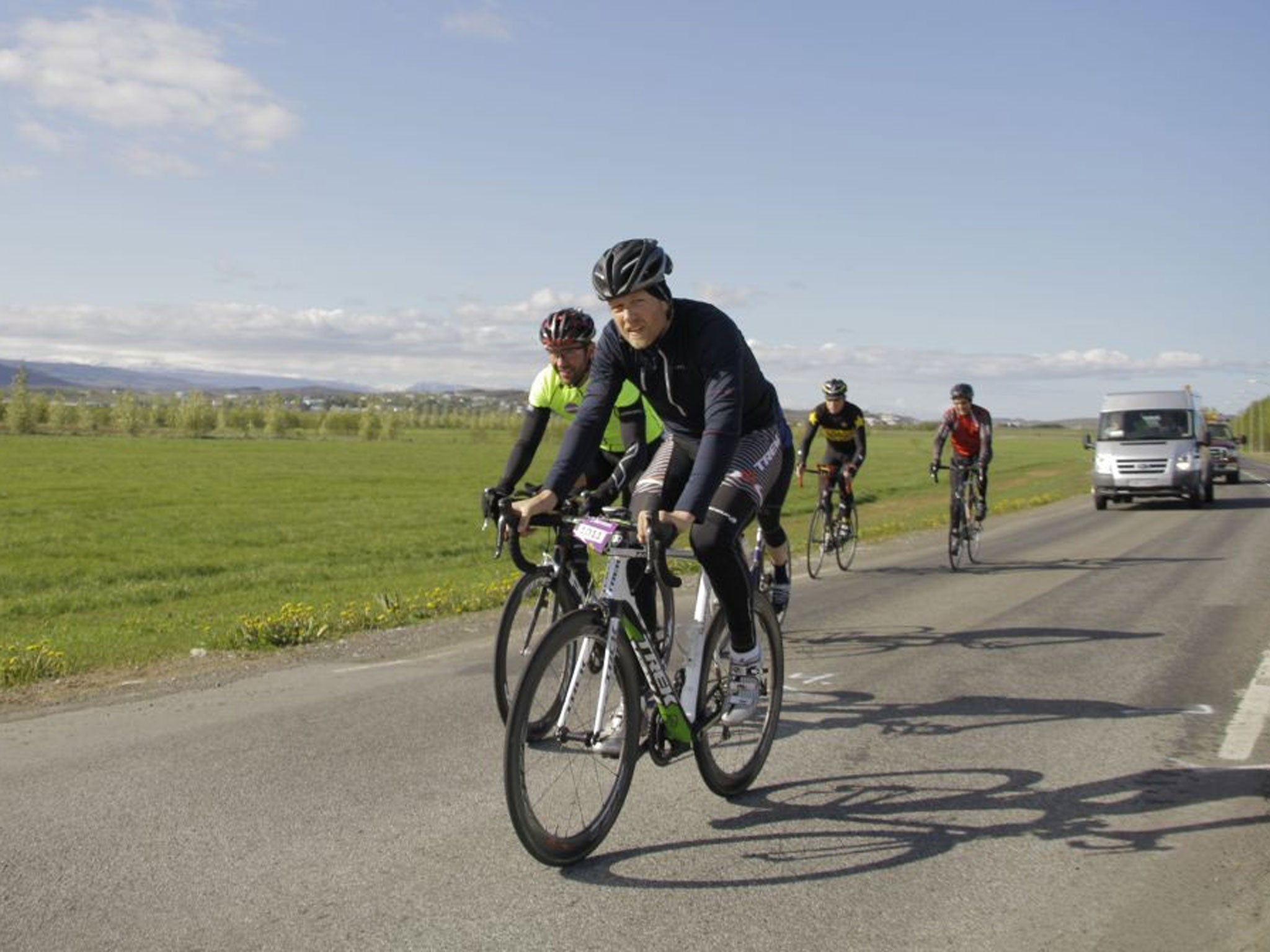 3. Pedal power
Iceland hosts a “cyclothon” around the country from 24-27 June. Starting in Reykjavik, keen cyclists can pedal around Highway 1, an 827-mile ring road that loops around the entire island. The non-stop relay race involves teams of one, four