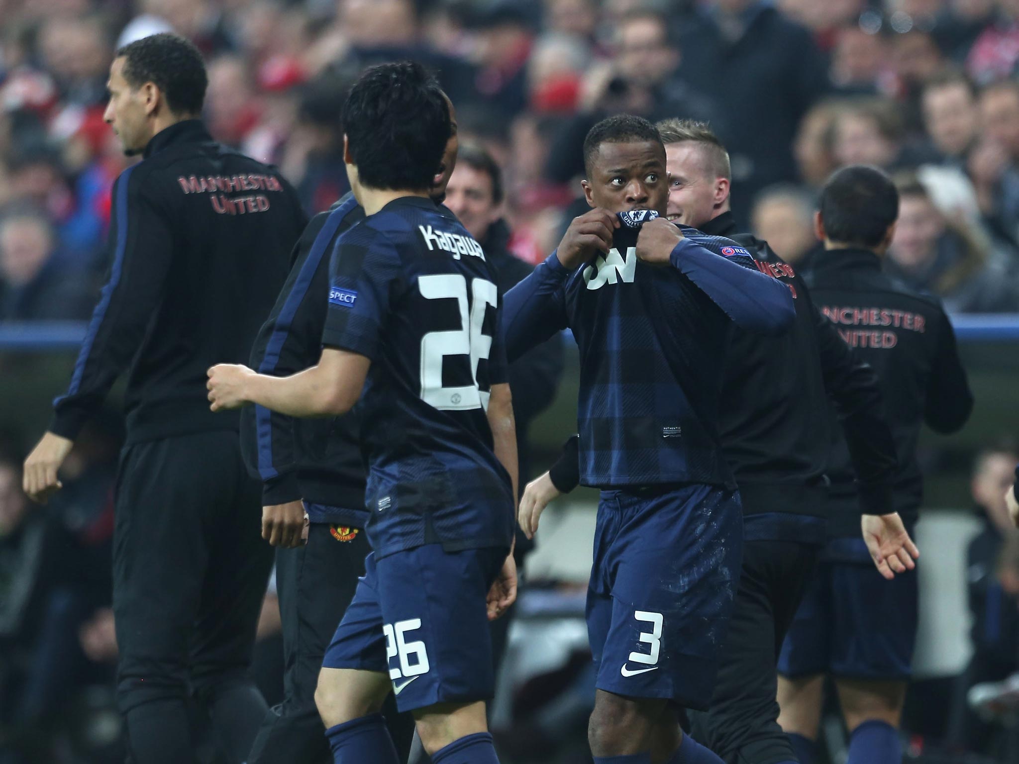 Manchester United’s joy, after Patrice Evra’s goal against Bayern
Munich, was short-lived