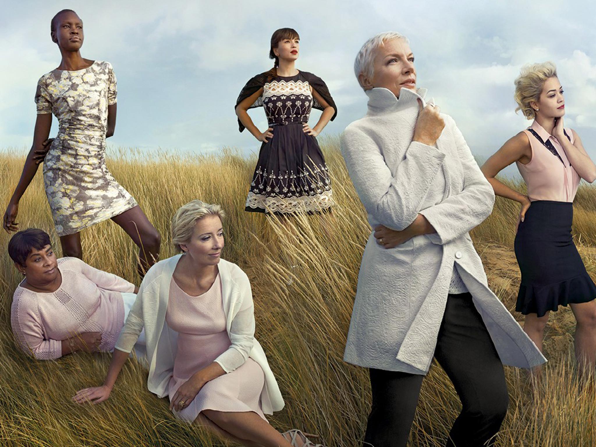 M&amp;S’s Leading Ladies campaign features (L to R) Alek Wek, Baroness Lawrence, Emma Thompson, Rachel Khoo, Annie Lennox and Rita Ora