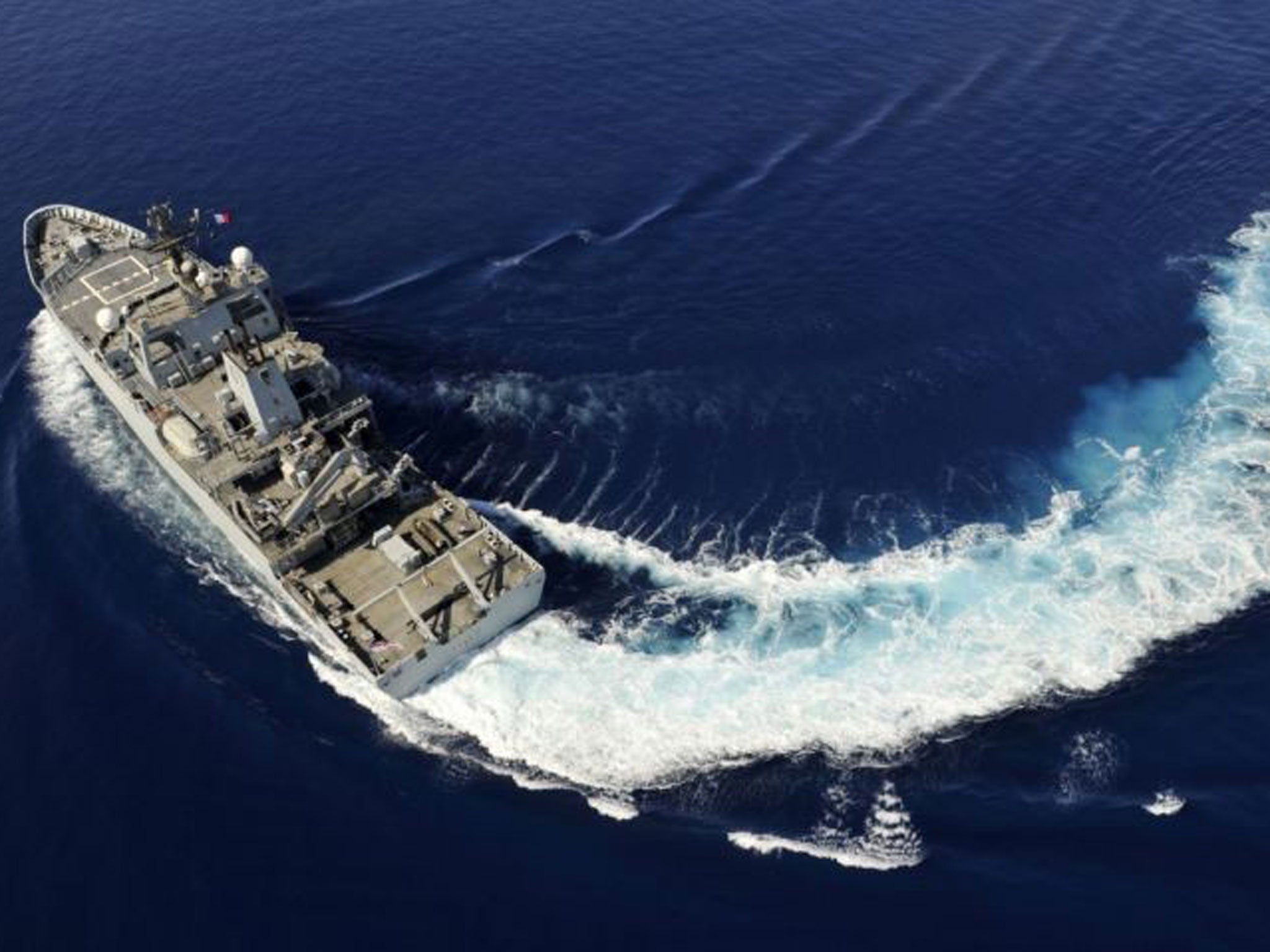 Undated MoD handout photo of HMS Echo, which is arriving today in the area of the southern Indian Ocean where "pings" thought to be from the black box of missing Malaysia Airlines flight MH370 have been detected.