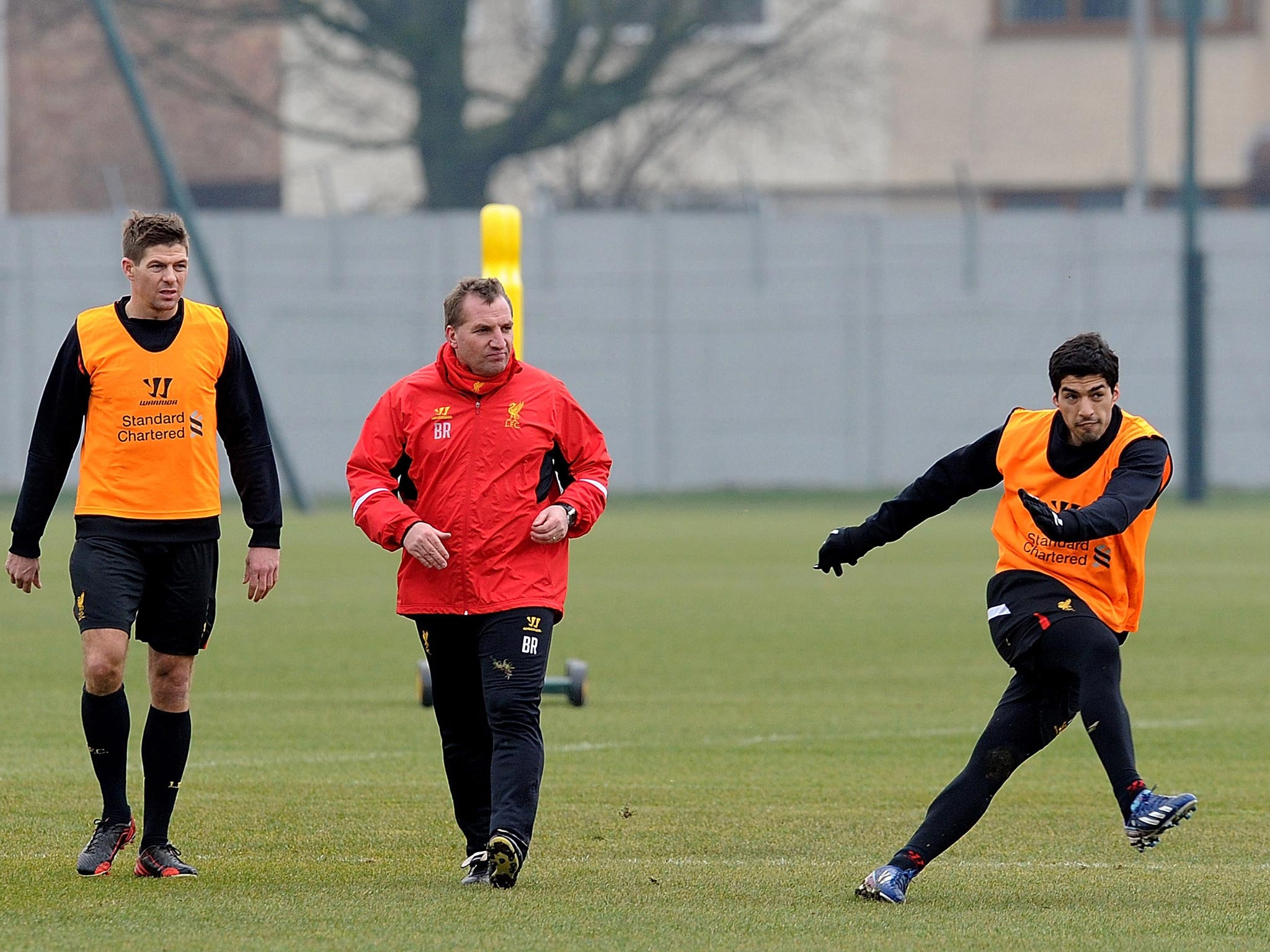 Steven Gerrard and Luis Suarez have won the Player of the Month awards for March while Brendan Rodgers has won the Manager of the Month award