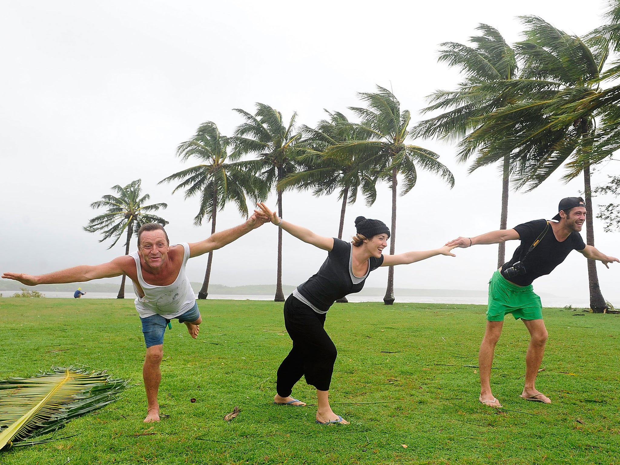 The cyclone was mild enough that tourists at Port Douglas, Queensland were able to enjoy it