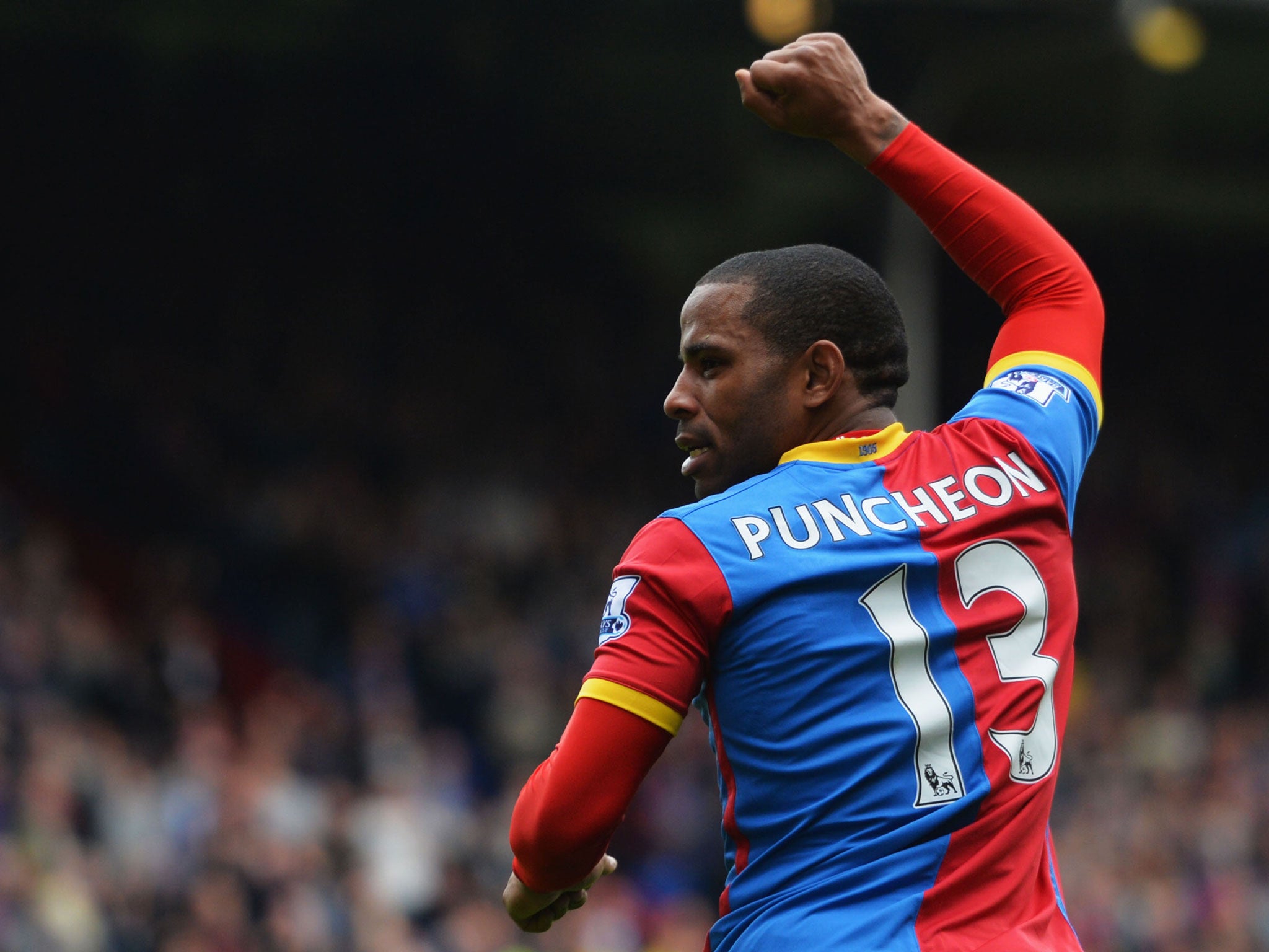 Jason Puncheon of Crystal Palace celebrates scoring the winner