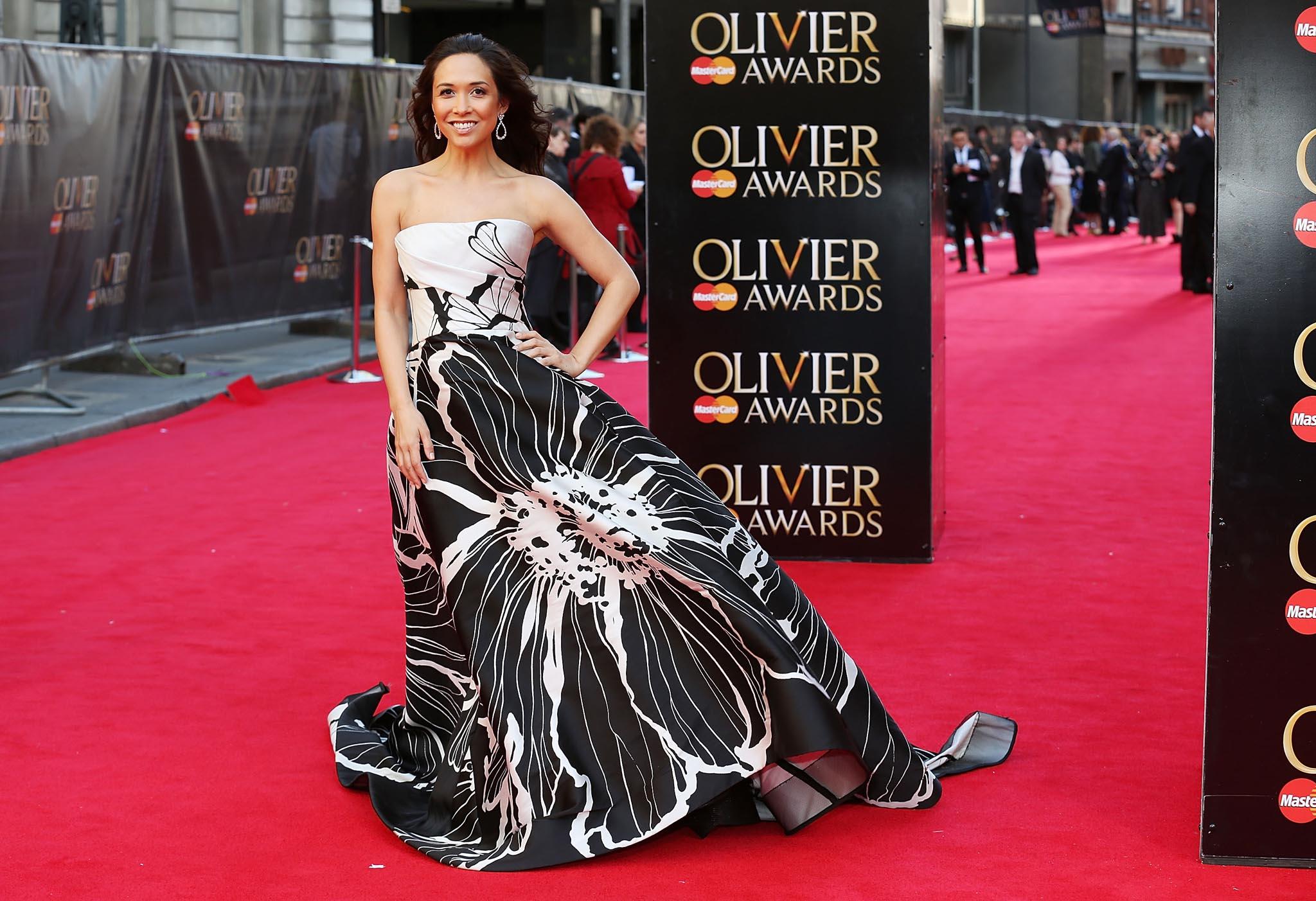 Myleene Klass attends the Olivier awards 2014