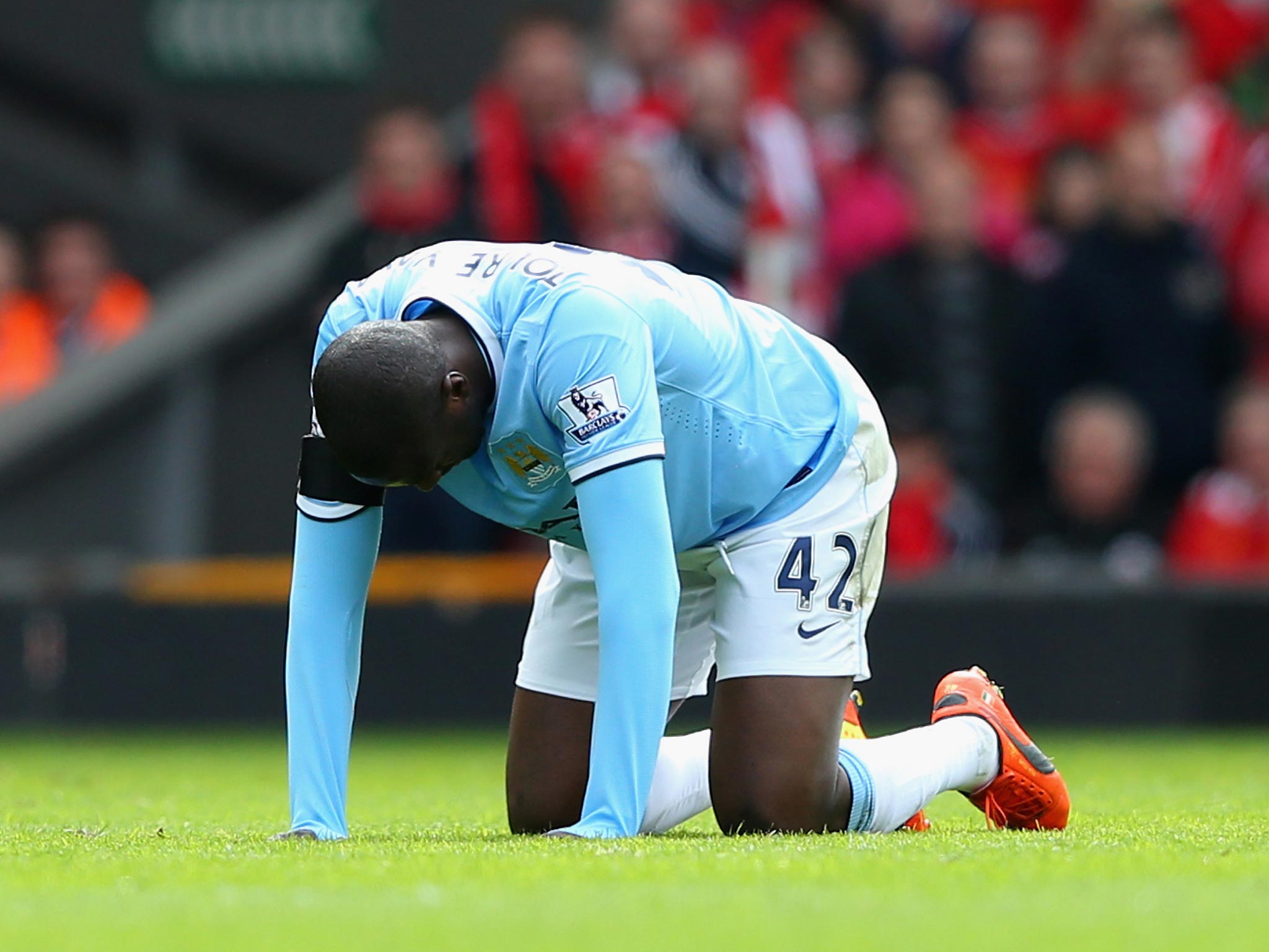 Yaya Toure is on the bench for Man City