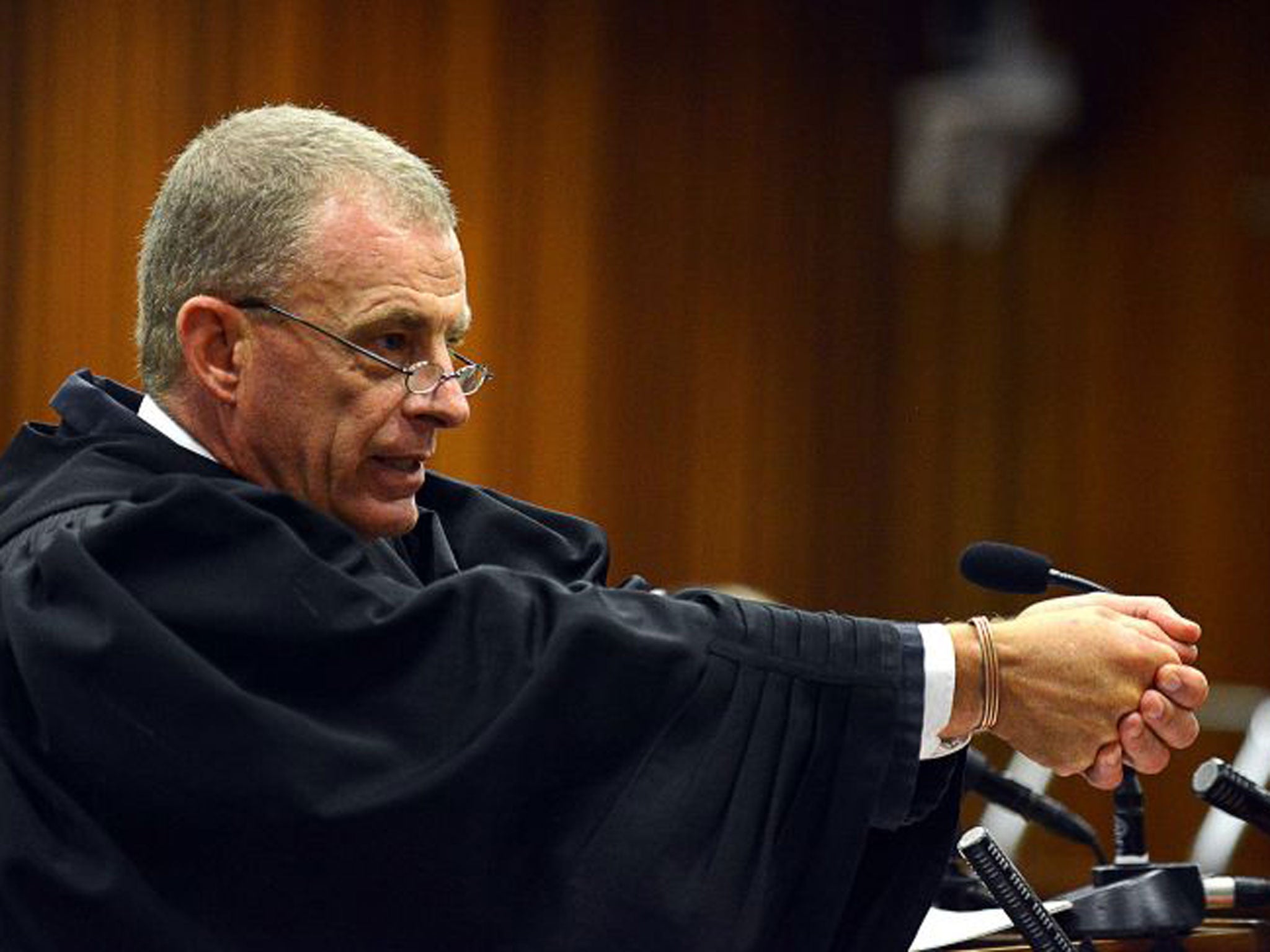 Prosecutor Gerrie Nel in cross-examination