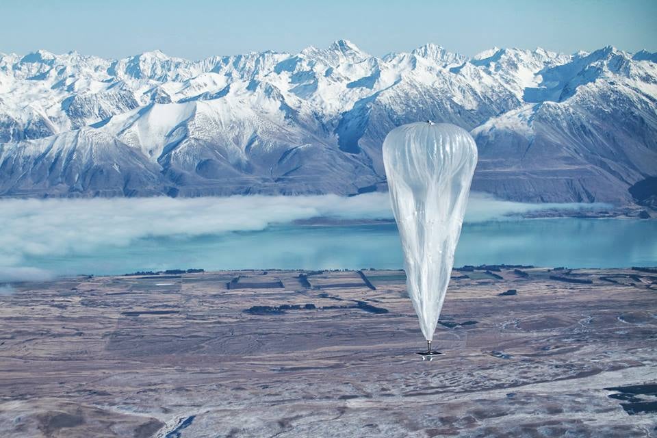 Google's Project Loon. Image credit: Google/Jon Shenk.