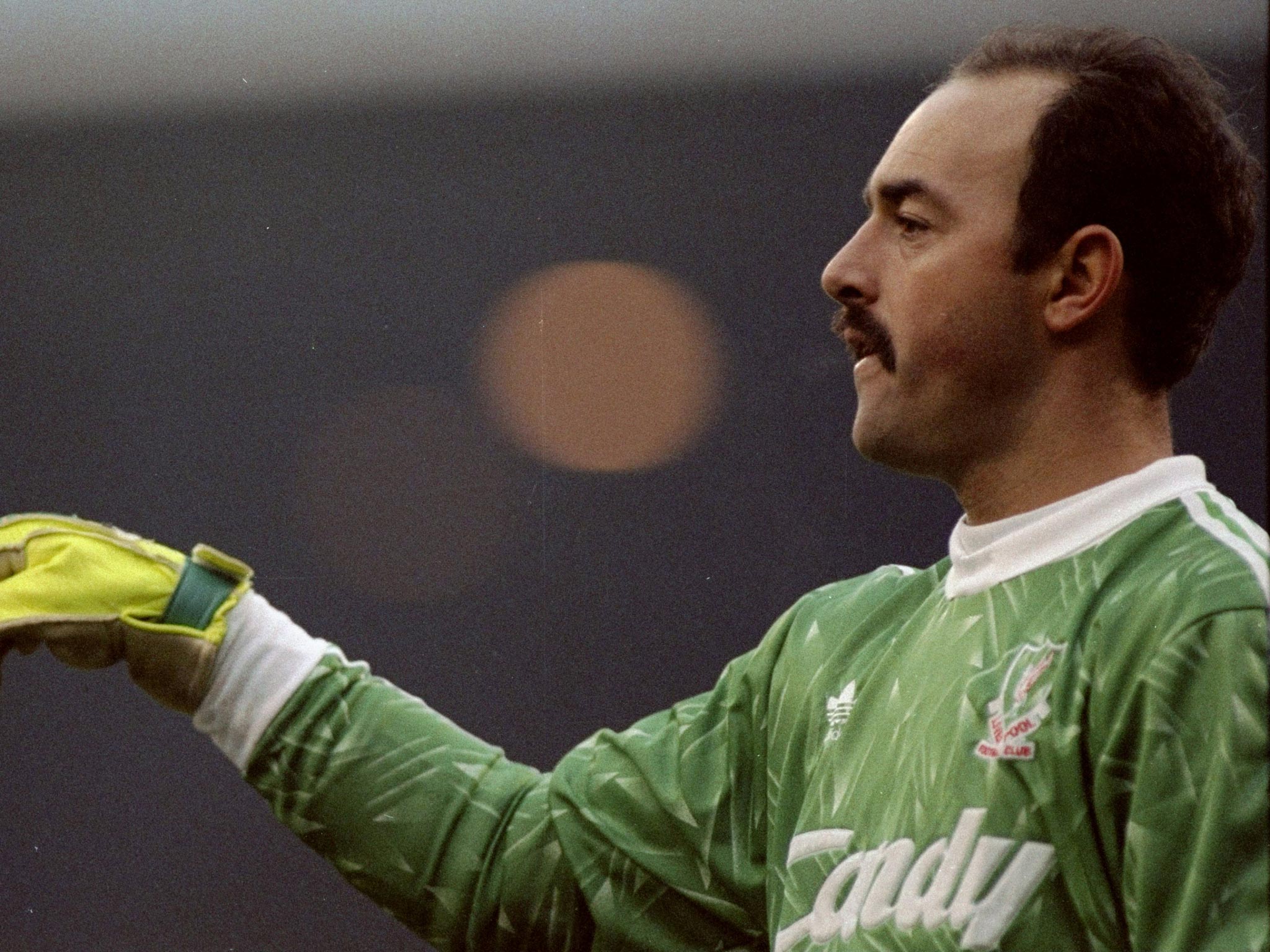 Former Liverpool goalkeeper Bruce Grobbelaar in action for the Reds in December 1989