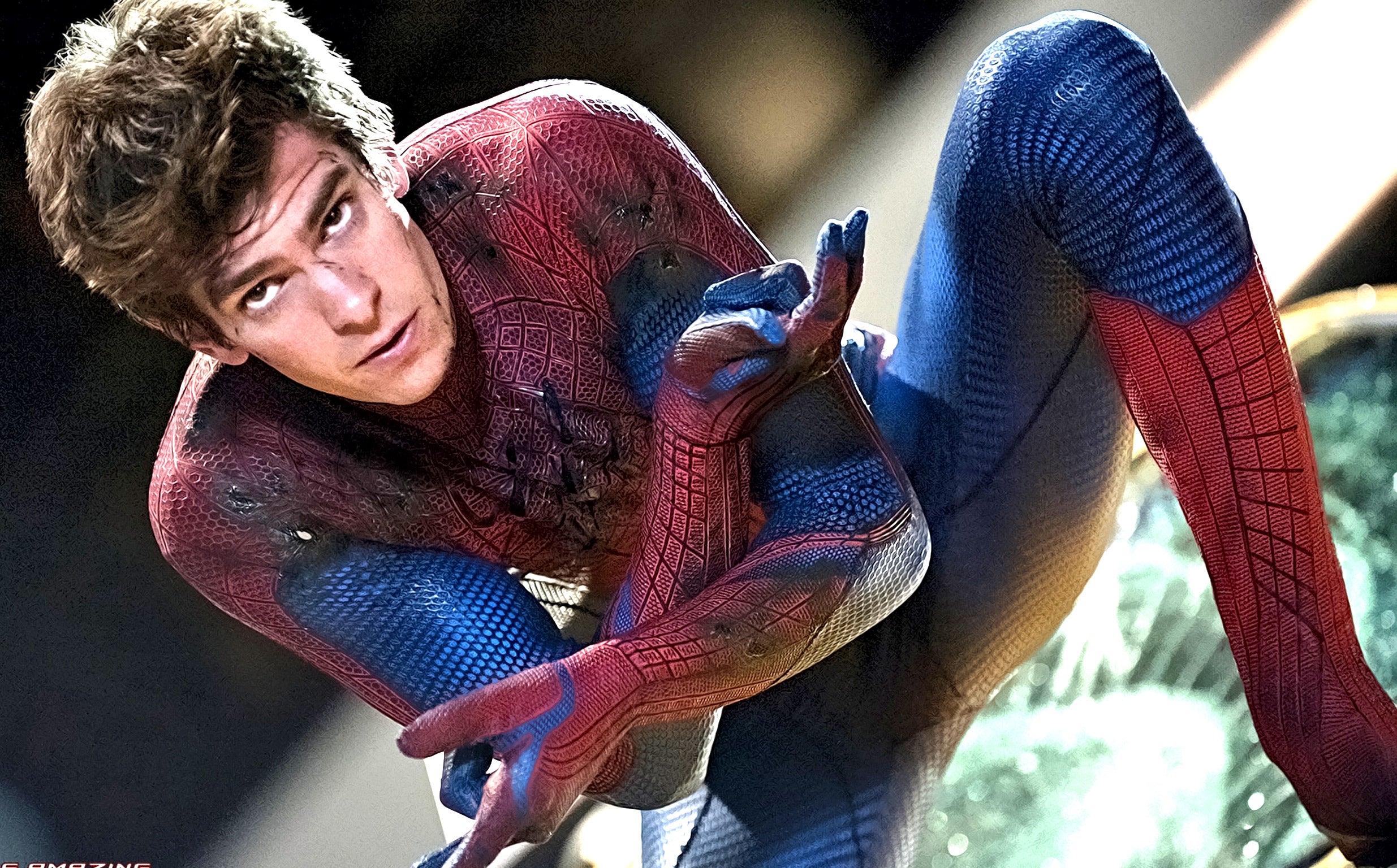 Andrew Garfield as Spider-Man.