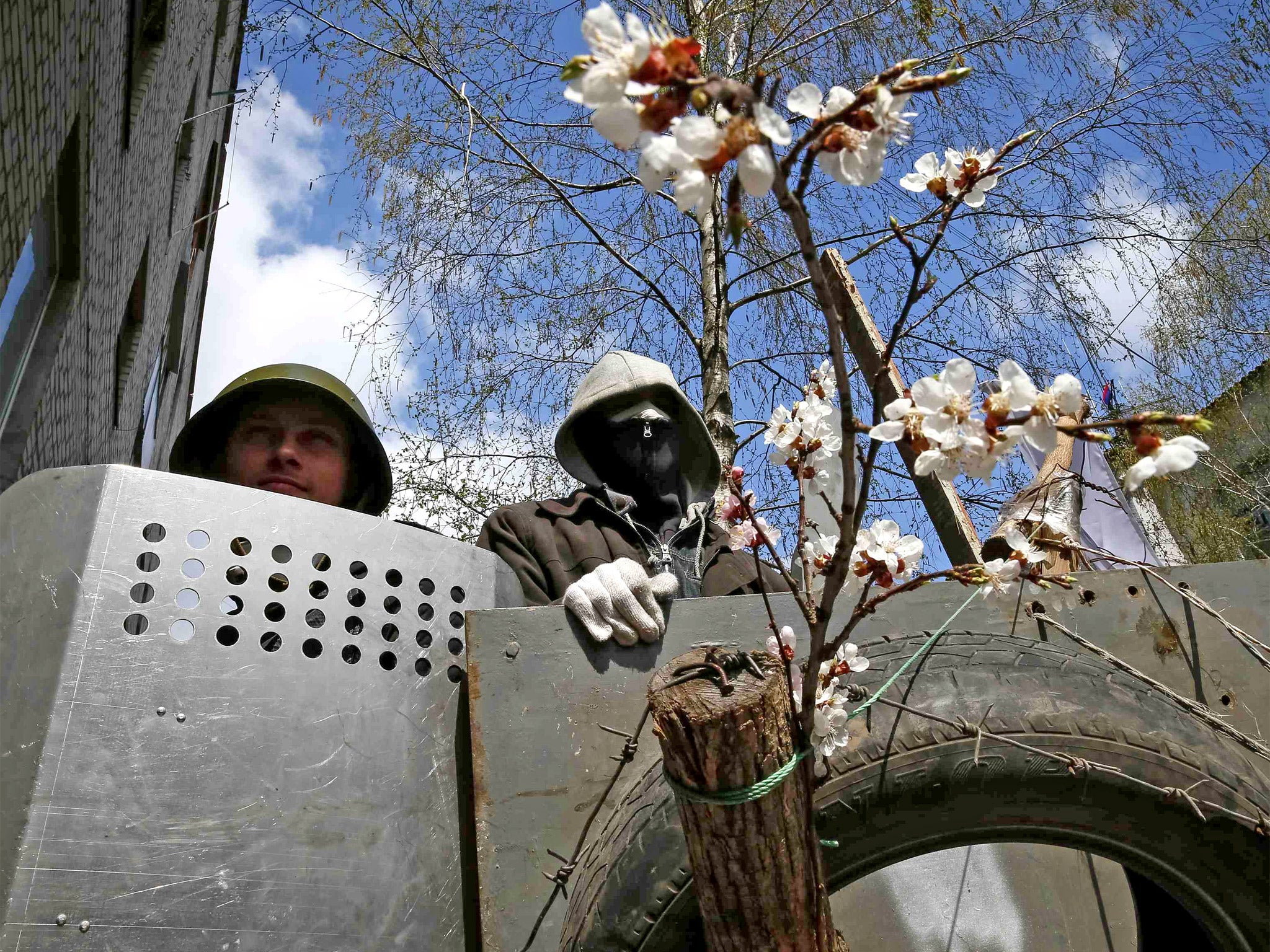 Pro-Russian separatists in Slovyansk