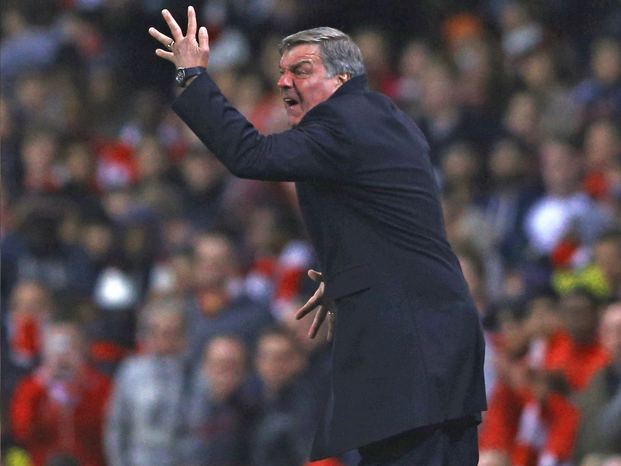 Sam Allardyce in typically furious form on the sideline