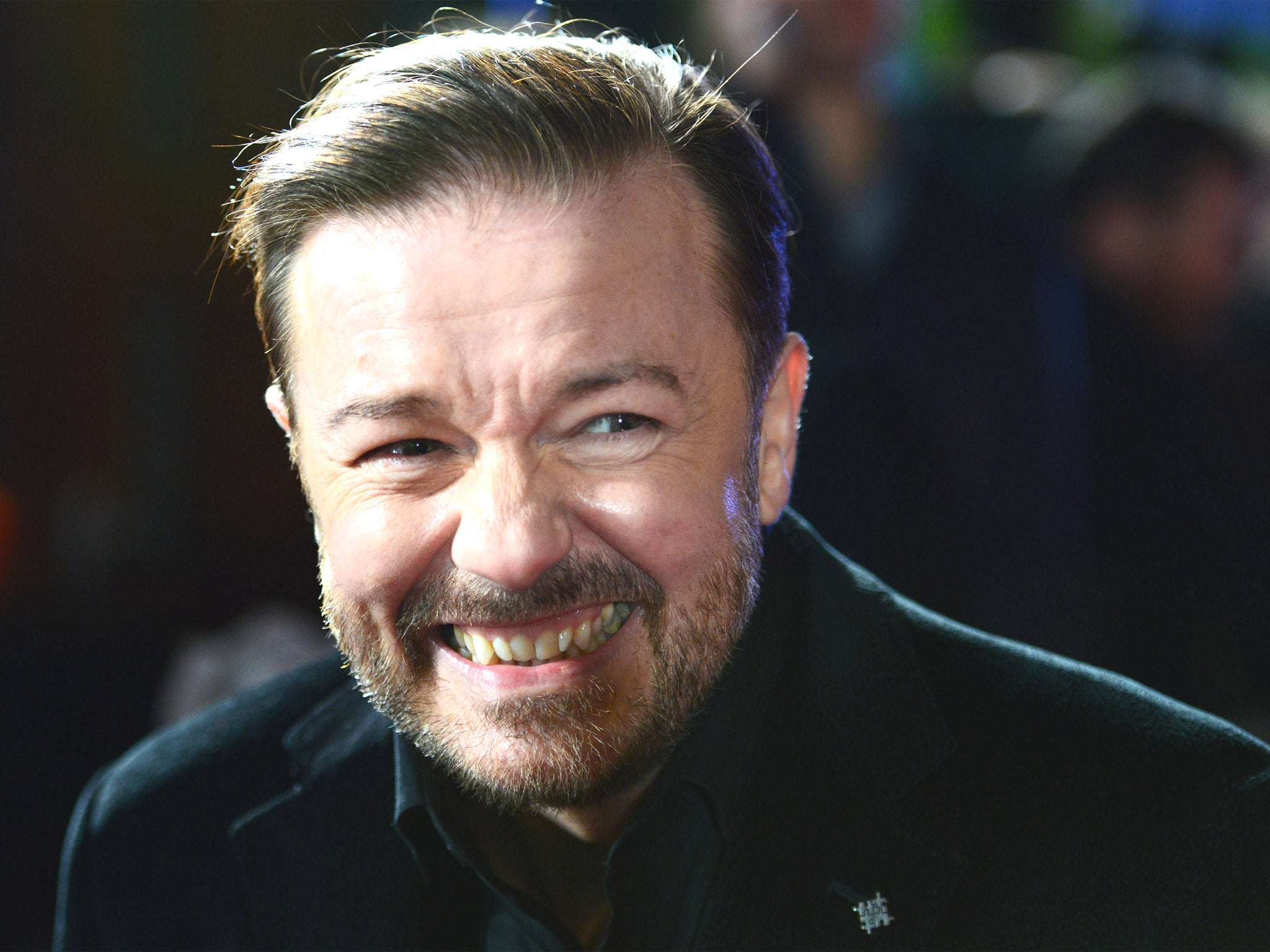 Ricky Gervais at a screening of ‘Muppets Most Wanted’ in London last month