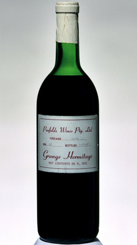 A bottle of Penfolds Grange wine