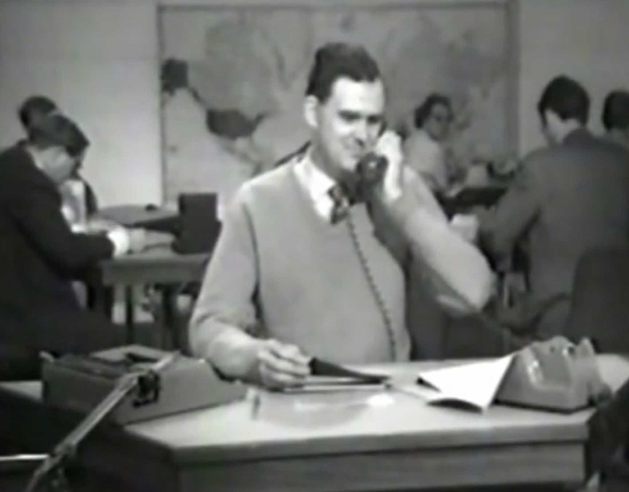 Hastily-prepared news bulletin: Priestland takes a call live on air