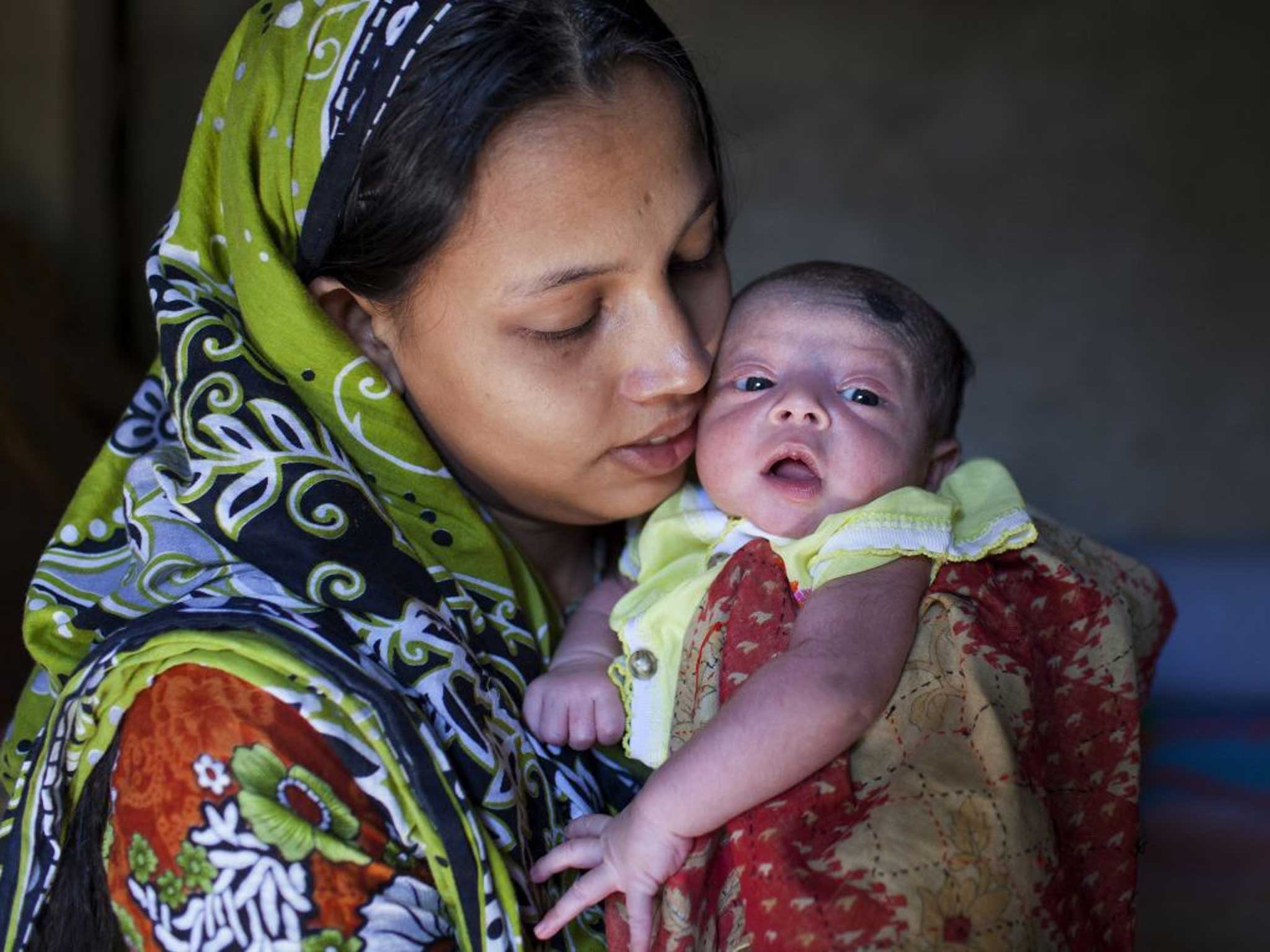 Najneen Nazma with six-month-old Junayed