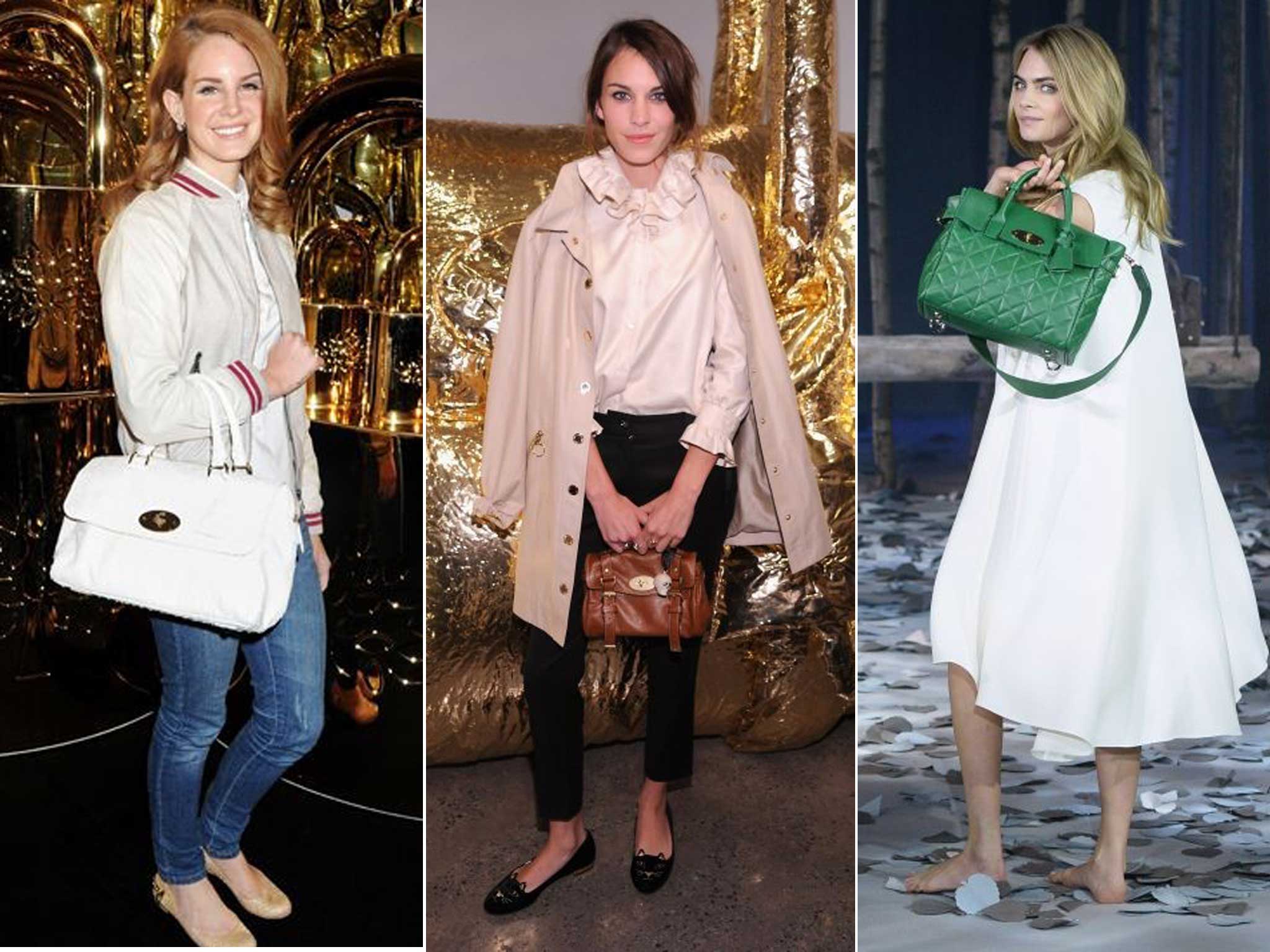 Lana Del Rey, Alexa Chung and Cara Delevingne each carry their signature bag