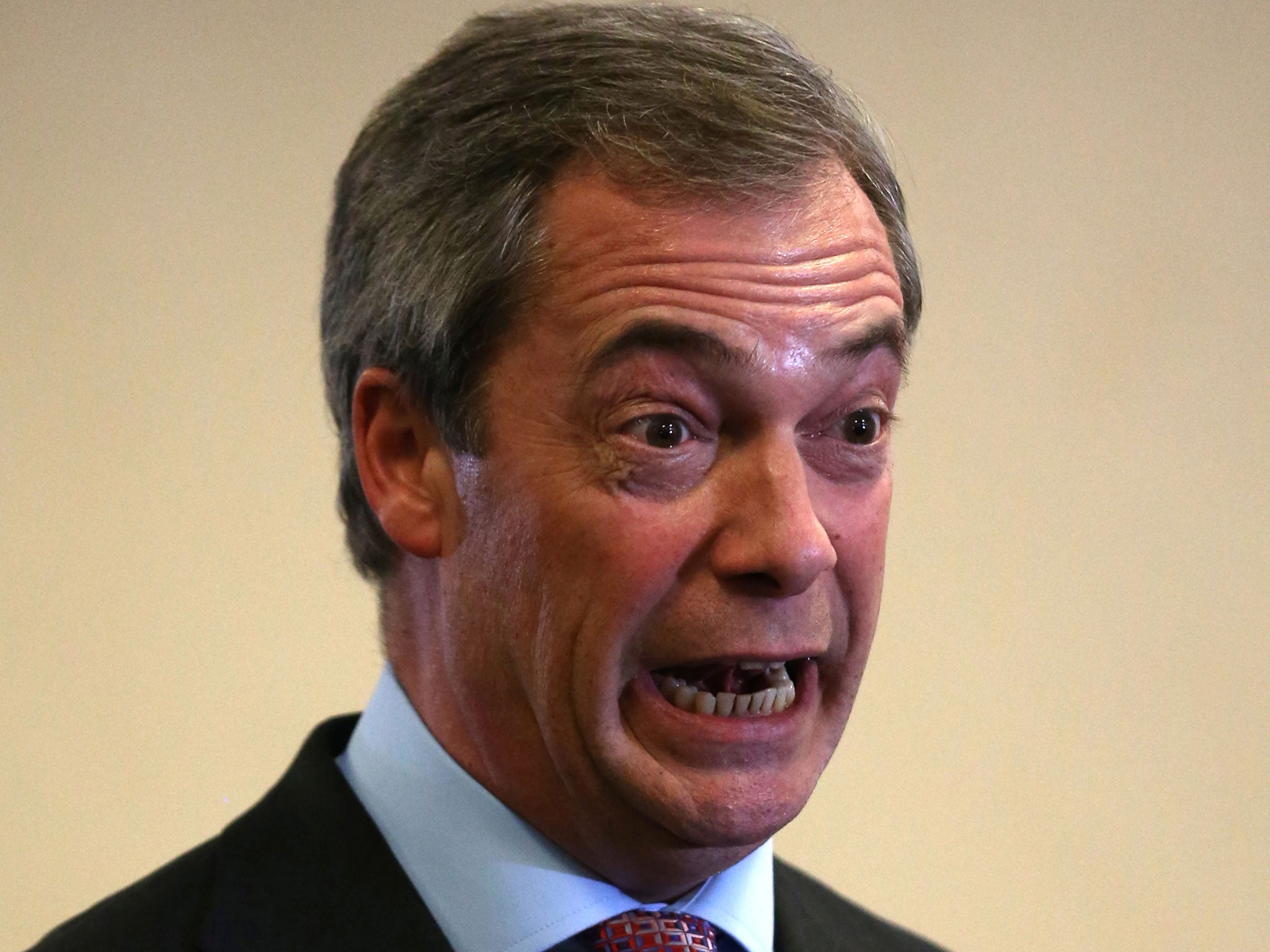 UKIP leader Nigel Farage gives a press conference at the UKIP 2014 Spring Conference at the Riviera International on February 28, 2014 in Torquay, England. The anti-European Union UK Independence Party leader Nigel Farage is looking to galvanise support a