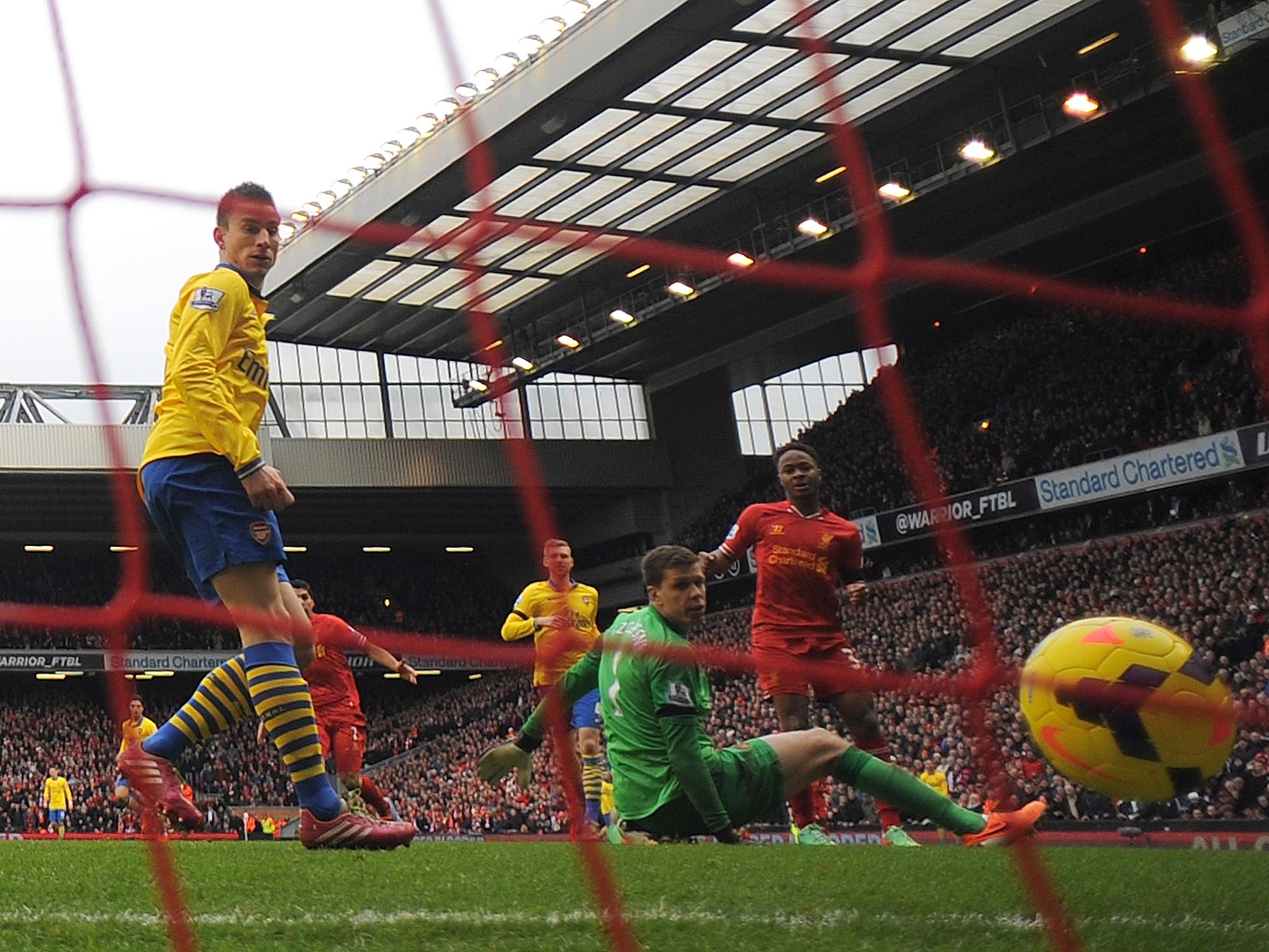 Raheem Sterling scores for Liverpool as Arsenal’s possession game is ripped apart at Anfield in a 5-1 thrashing in February