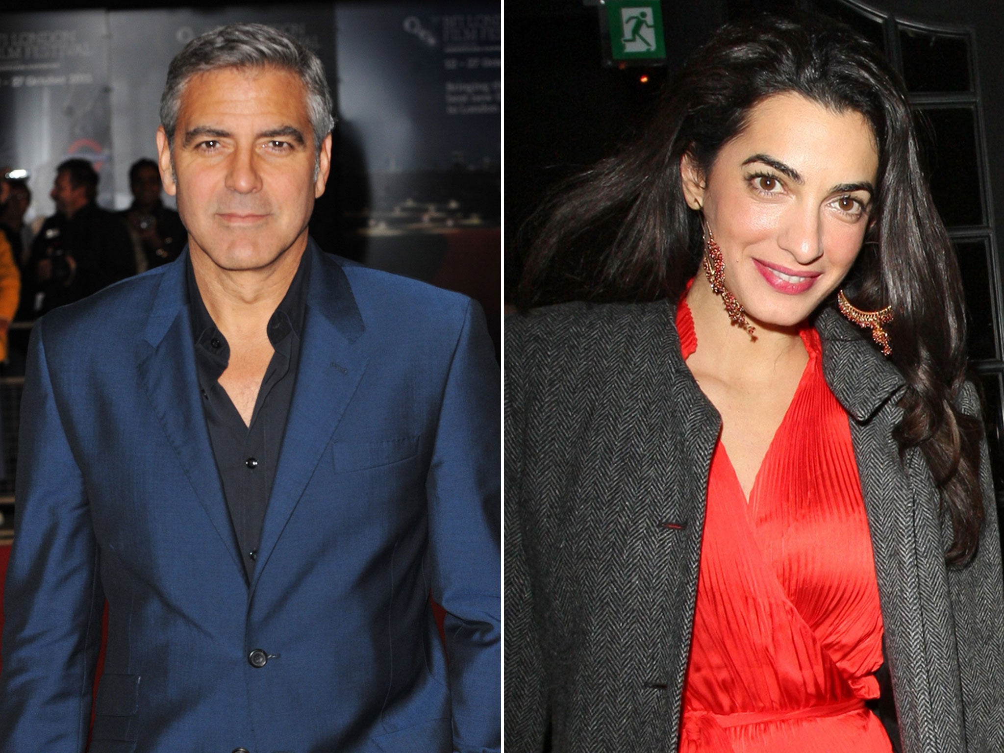 George Clooney with his fiancee Amal Alamuddin, who became the subject of a 'completely fabricated' Daily Mail story