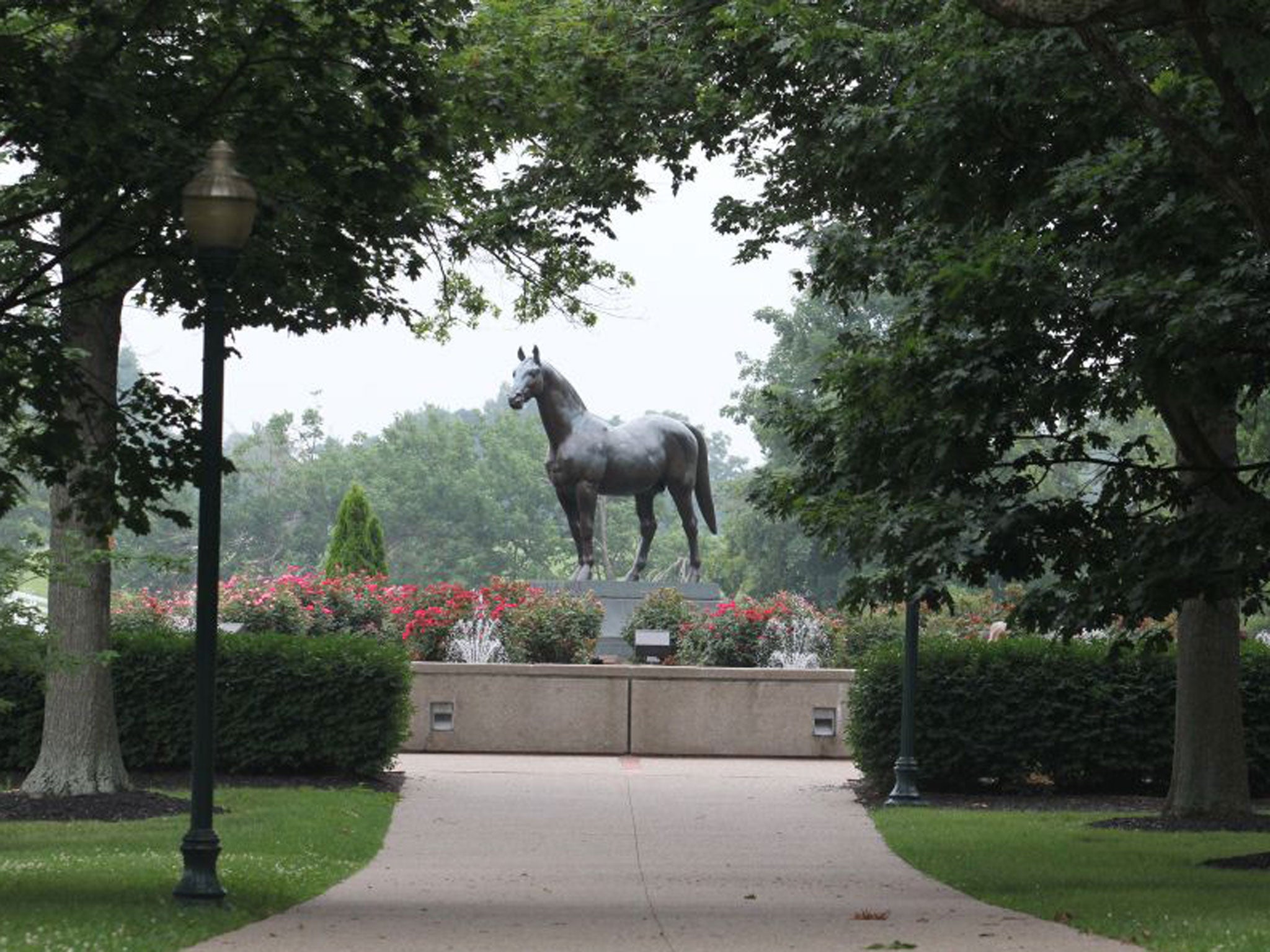 A statue of Man O'War at Kentucky Horse