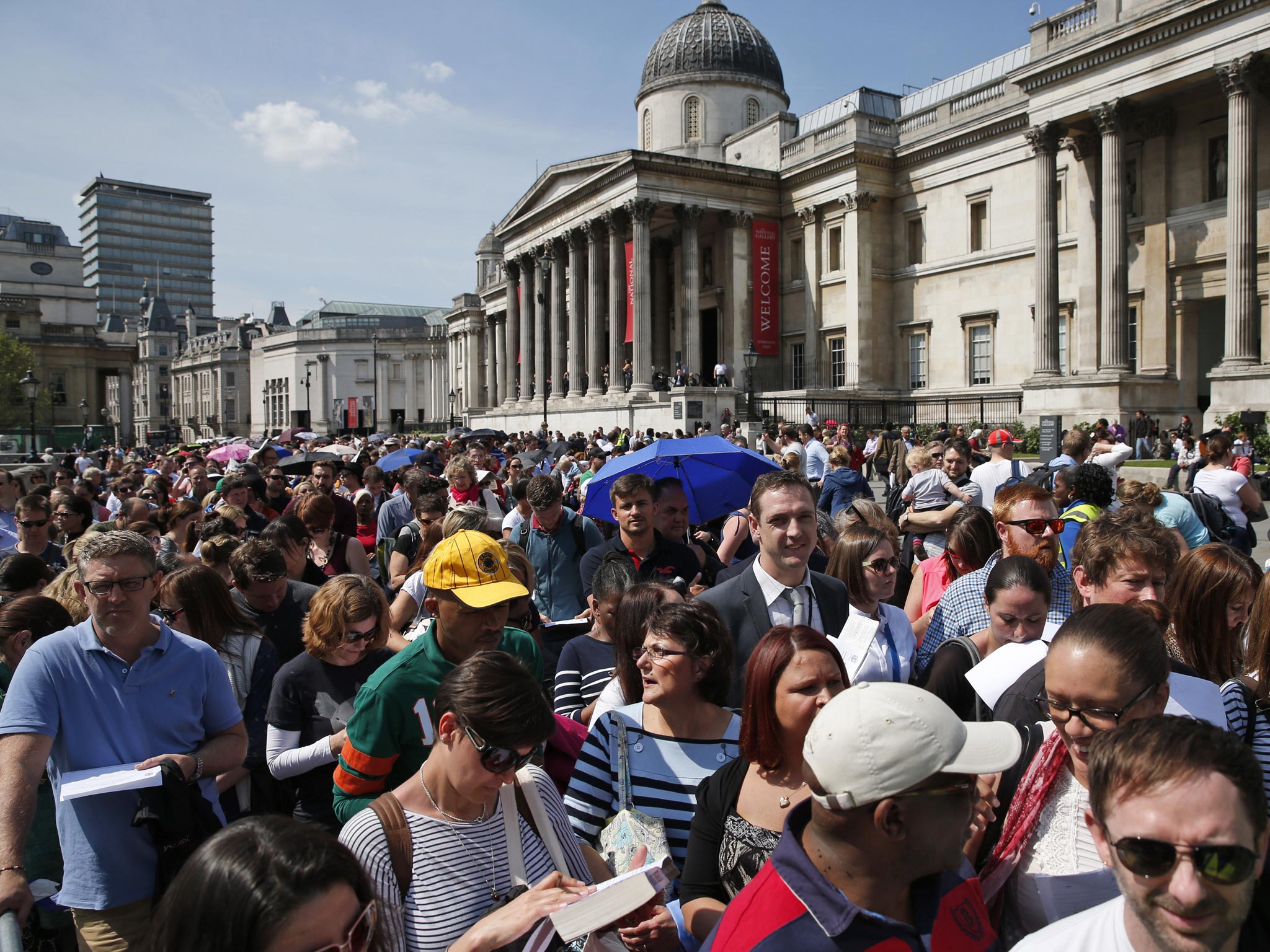 South African nationals queue to cast their vote in London ahead of 7 May’s election