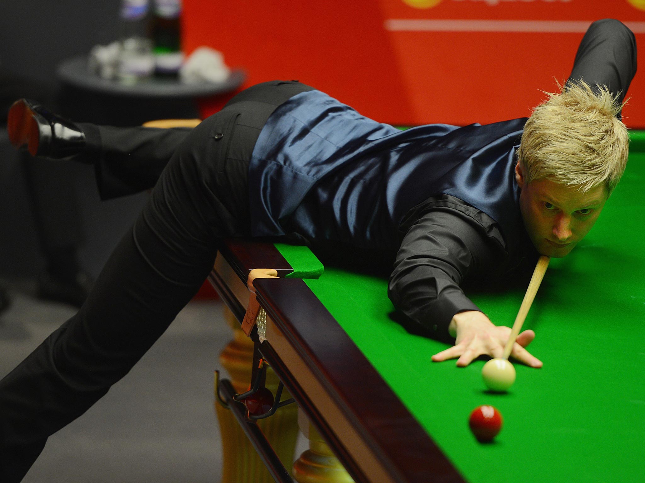 Neil Robertson on his way to victory over Judd Trump at the Crucible on Wednesday