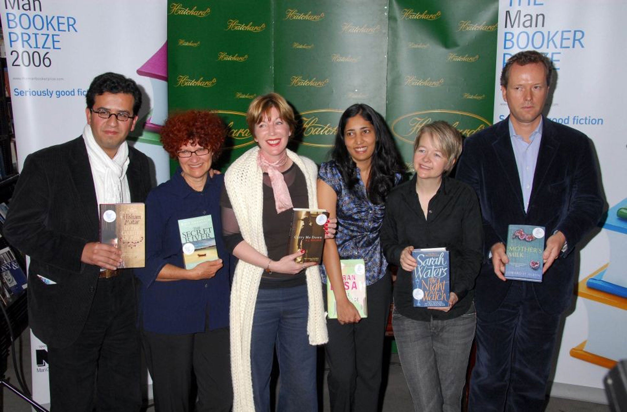 Parallels: Hisham Matar, Kate Grenville, MJ Hyland, Kiran Desai, Sarah Waters and Edward St Aubyn at the Man Booker Prize shortlist announcement in 2006